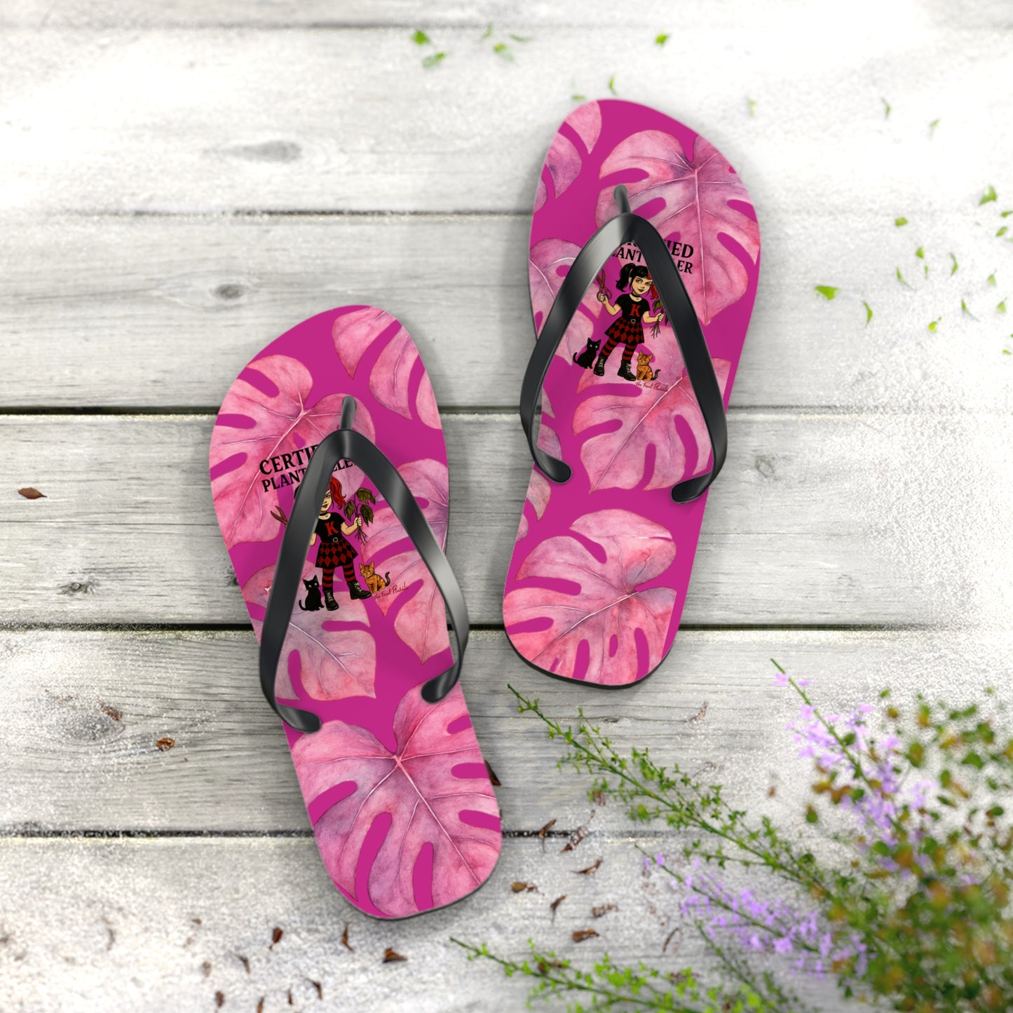 Certified Plant Killer Flip Flops, Fun Summer Sandals for Plant Lovers, Unique Beach Footwear, Gift for Gardeners