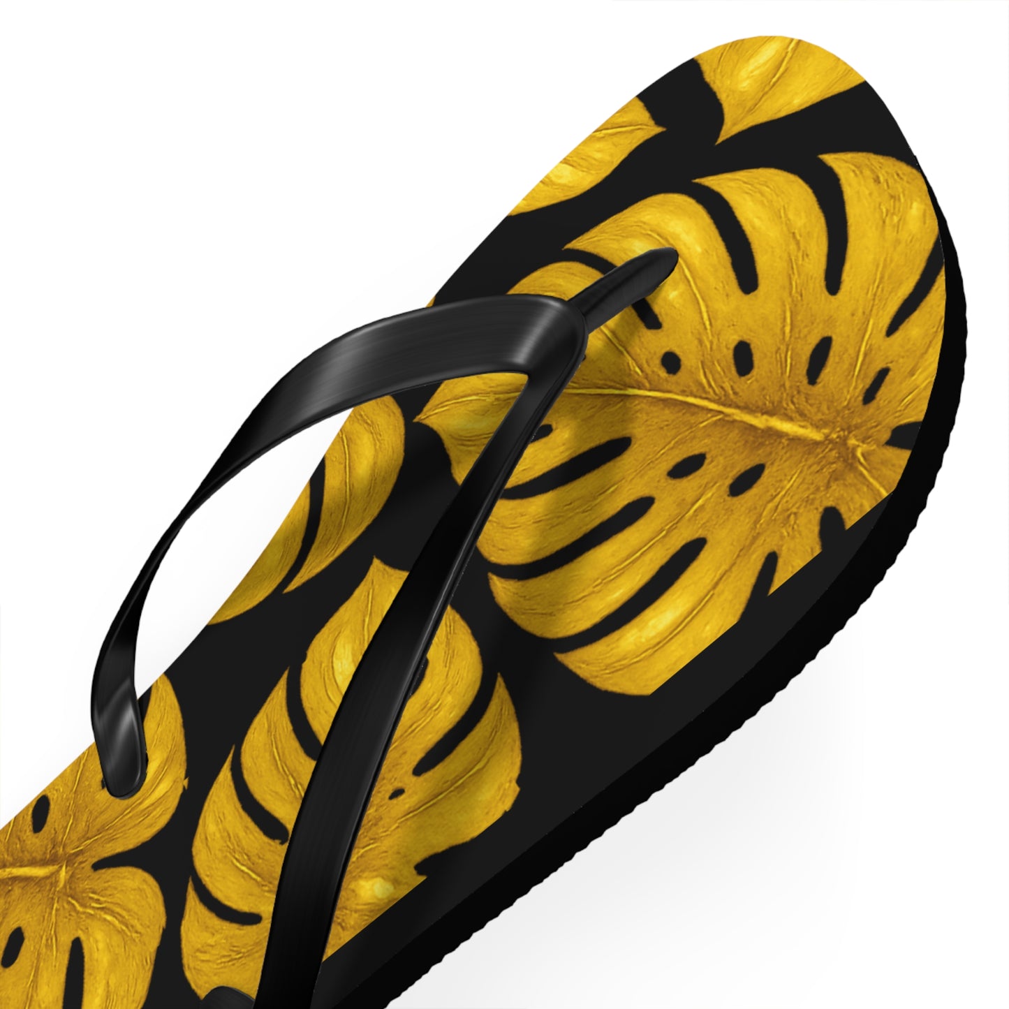 Tropical Flip Flops with Monstera Leaves, Summer Footwear, Beach Sandals, Vacation Essentials, Stylish Poolside Slippers