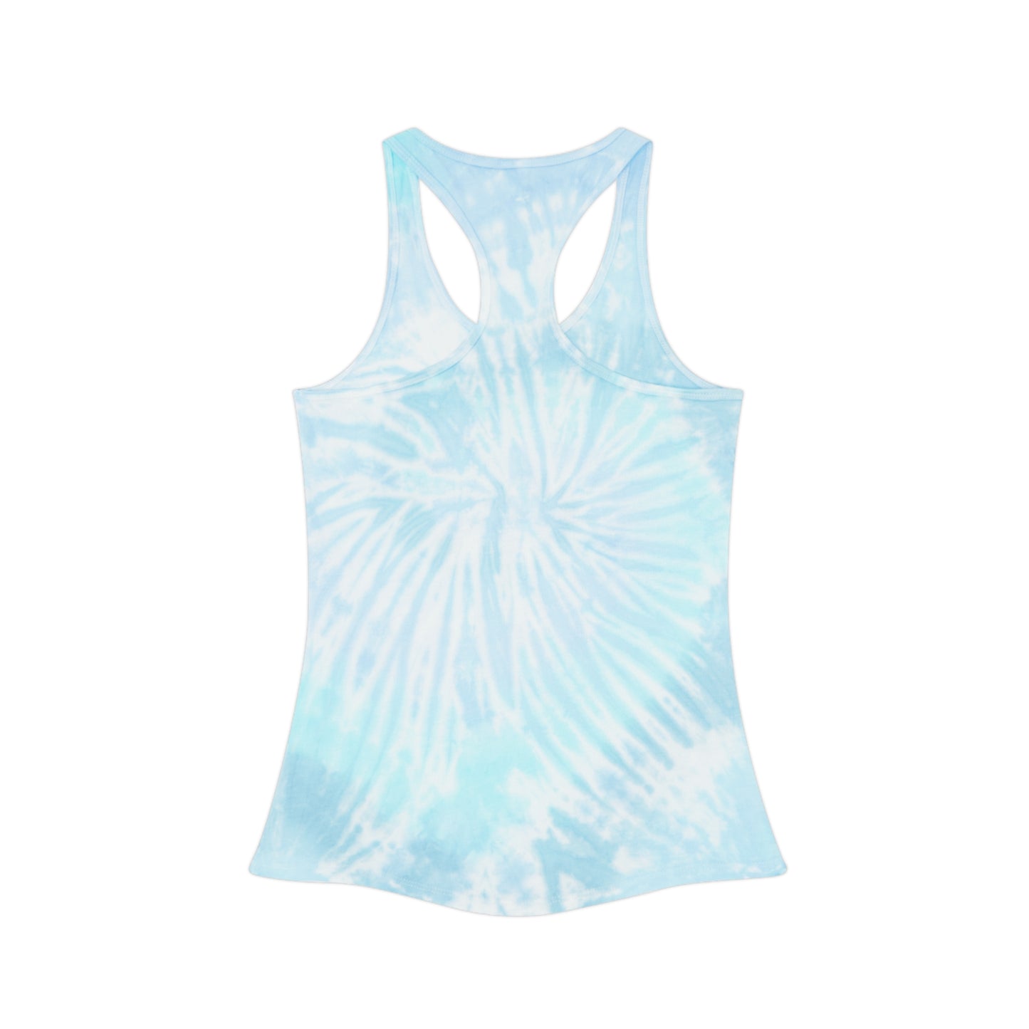 Copy of Tie Dye Racerback Tank Top with Monstera Design, Summer Apparel, Beachwear, Eco-Friendly Fitness Top, Casual Women's Wear