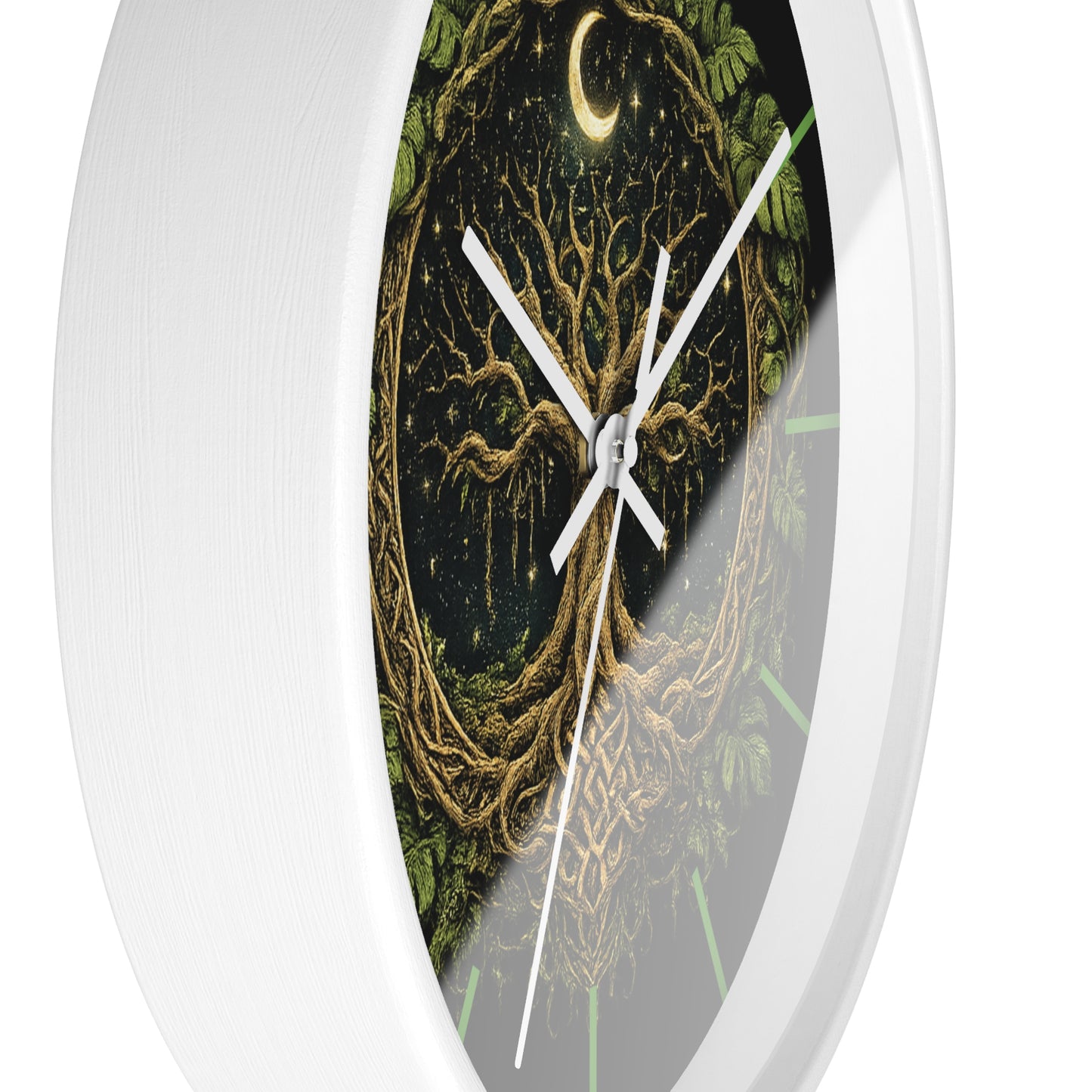 Celtic Tree of Life Wall Clock — Moonlit Night Woodland Decor