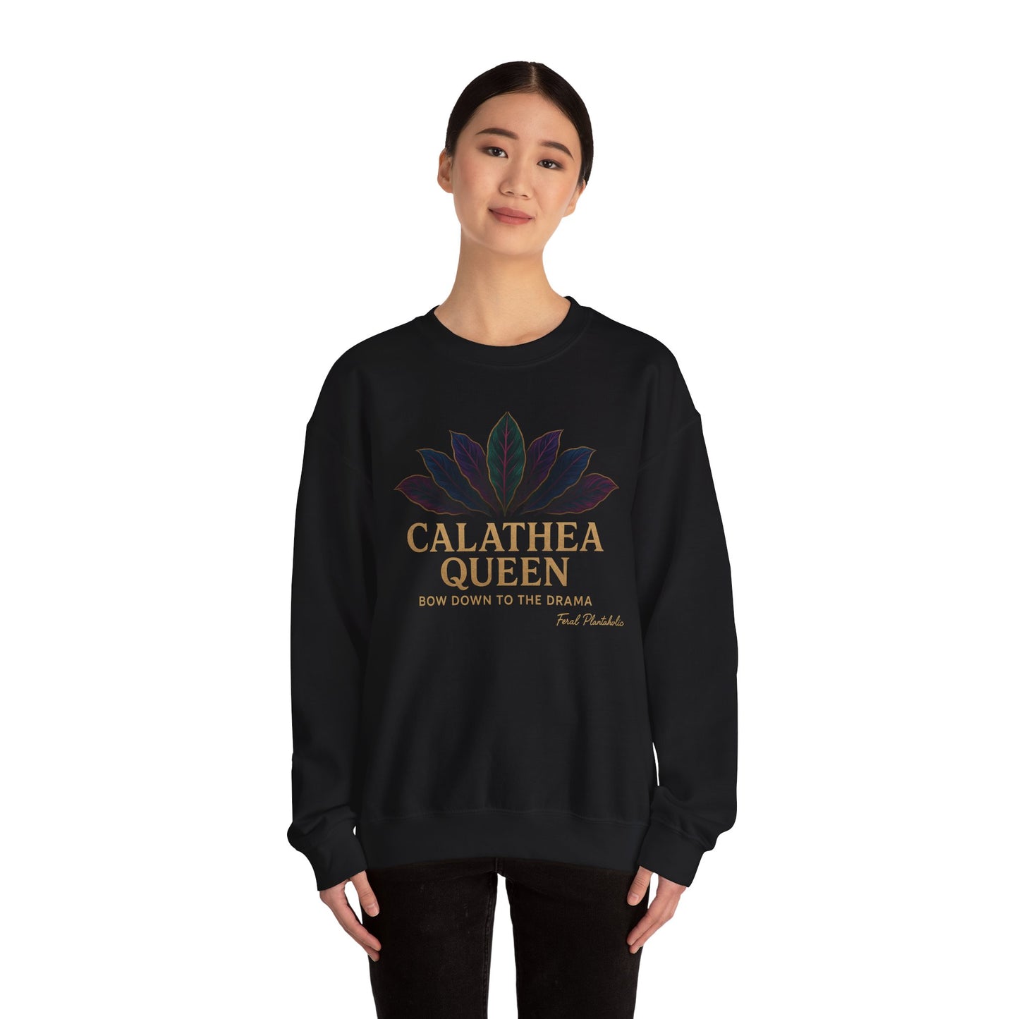 Calathea Queen Sweatshirt - Cozy Crewneck for Plant Lovers, Gift for Gardeners, Lounge Wear, Botanical Fashion, Nature Inspired Apparel