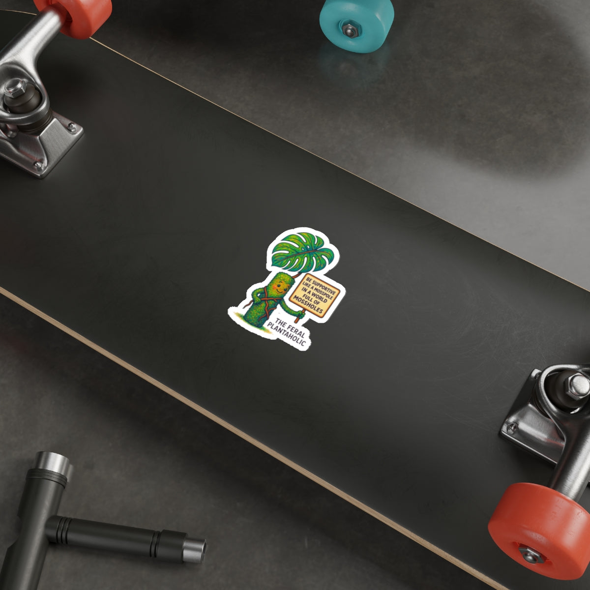 Supportive Mosspole Die-Cut Stickers - Feral Plantaholic Design
