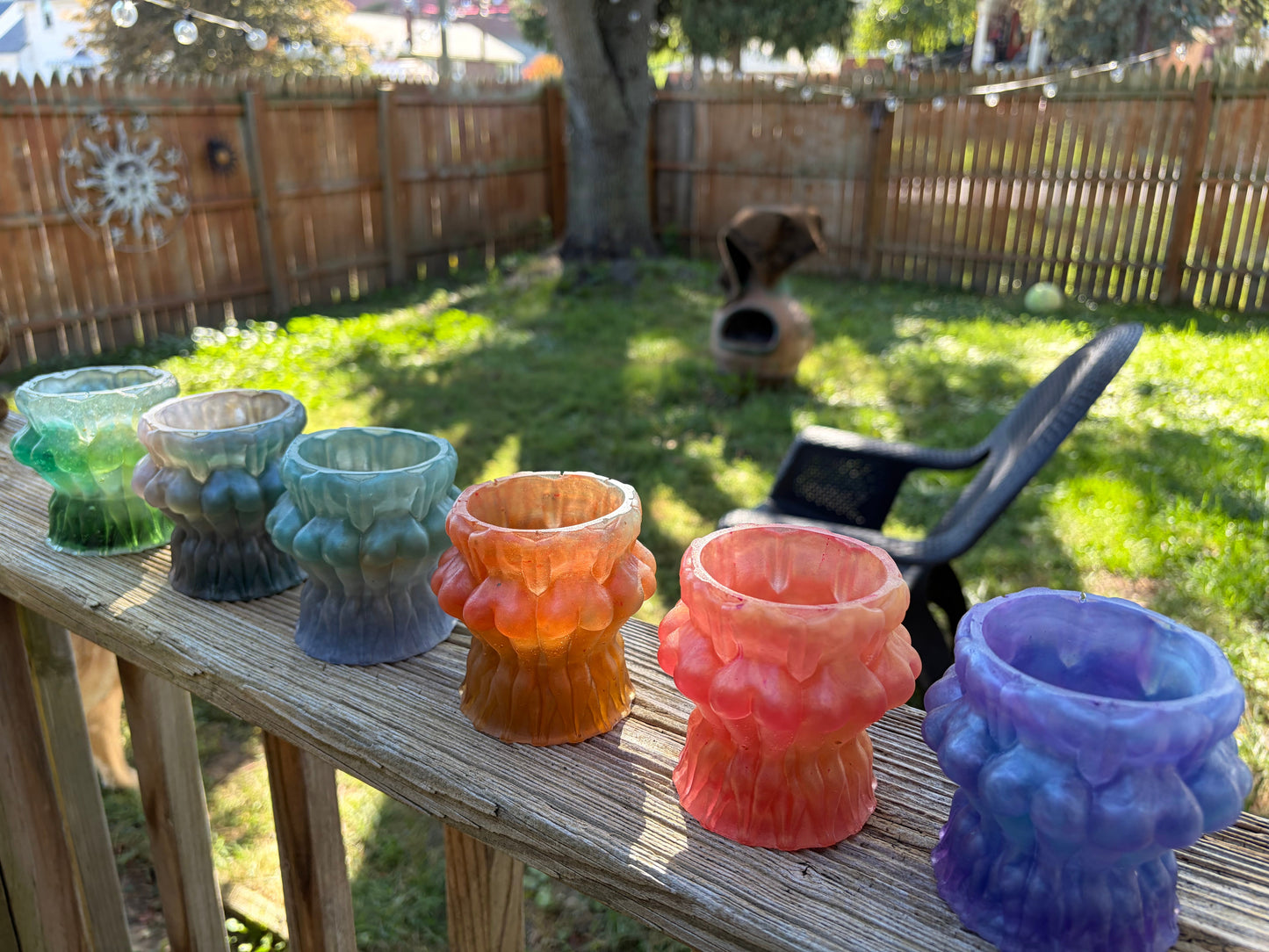 Green MultiColored Lady Butt Planter