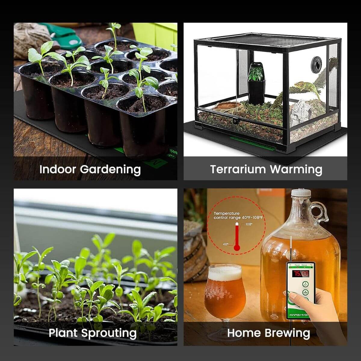 Mars Hydro 10'' x 20.75'' Seedling Heat Mat and Digital Thermostat Combo