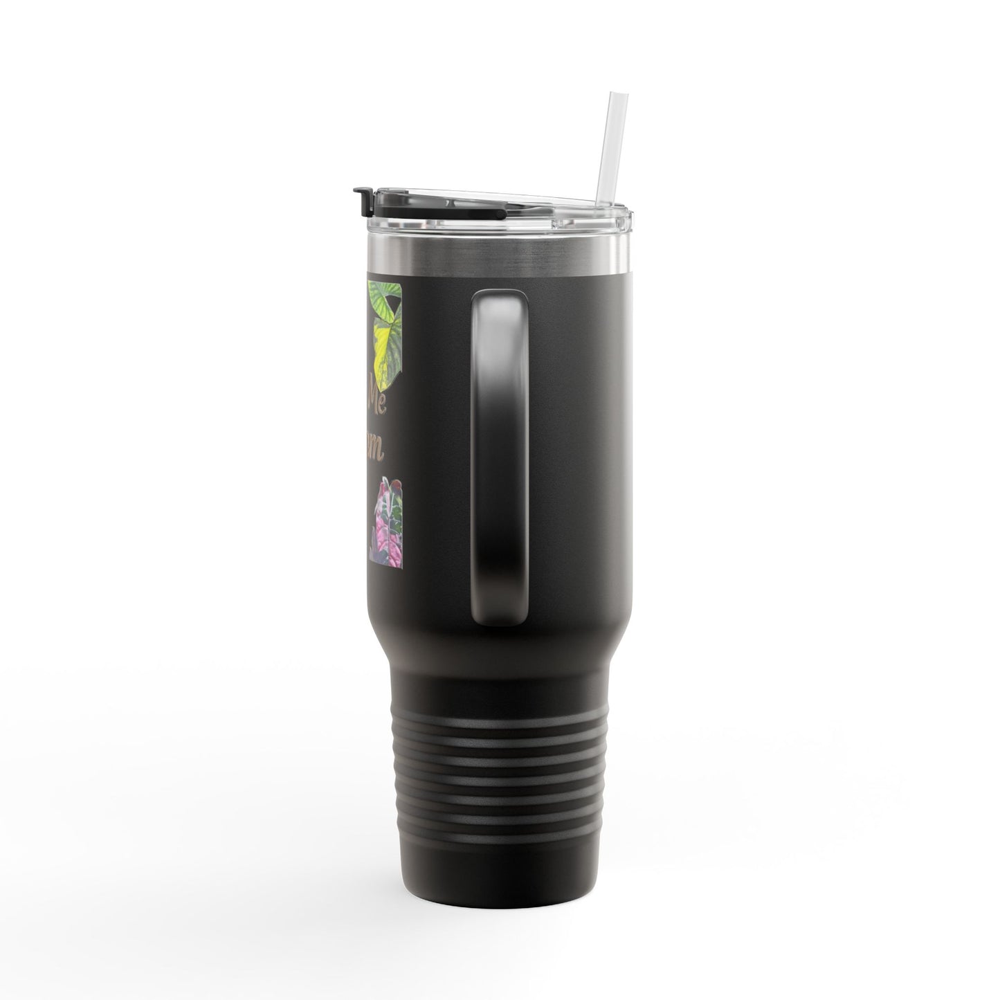 40oz Insulated Travel Mug — "Make Me Calm" Botanical Design