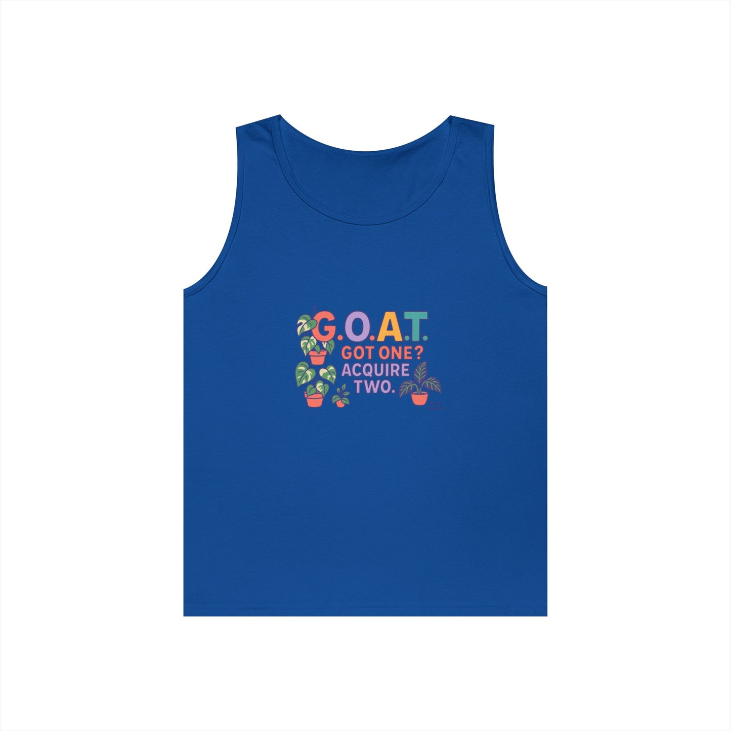 GOAT Tank Top - Unisex Heavy Cotton, Fun Graphic, Perfect for Summer, Casual Wear, Gift for Plant Lovers, St. Patrick's Day, Housewarming