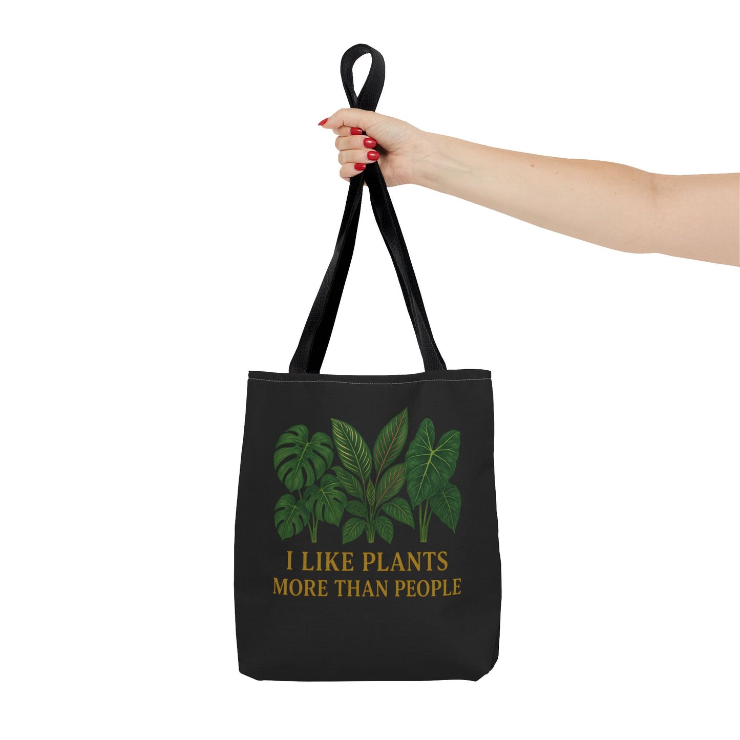 Plant Lover Tote Bag — “I Like Plants More Than People” Botanical Canvas Tote
