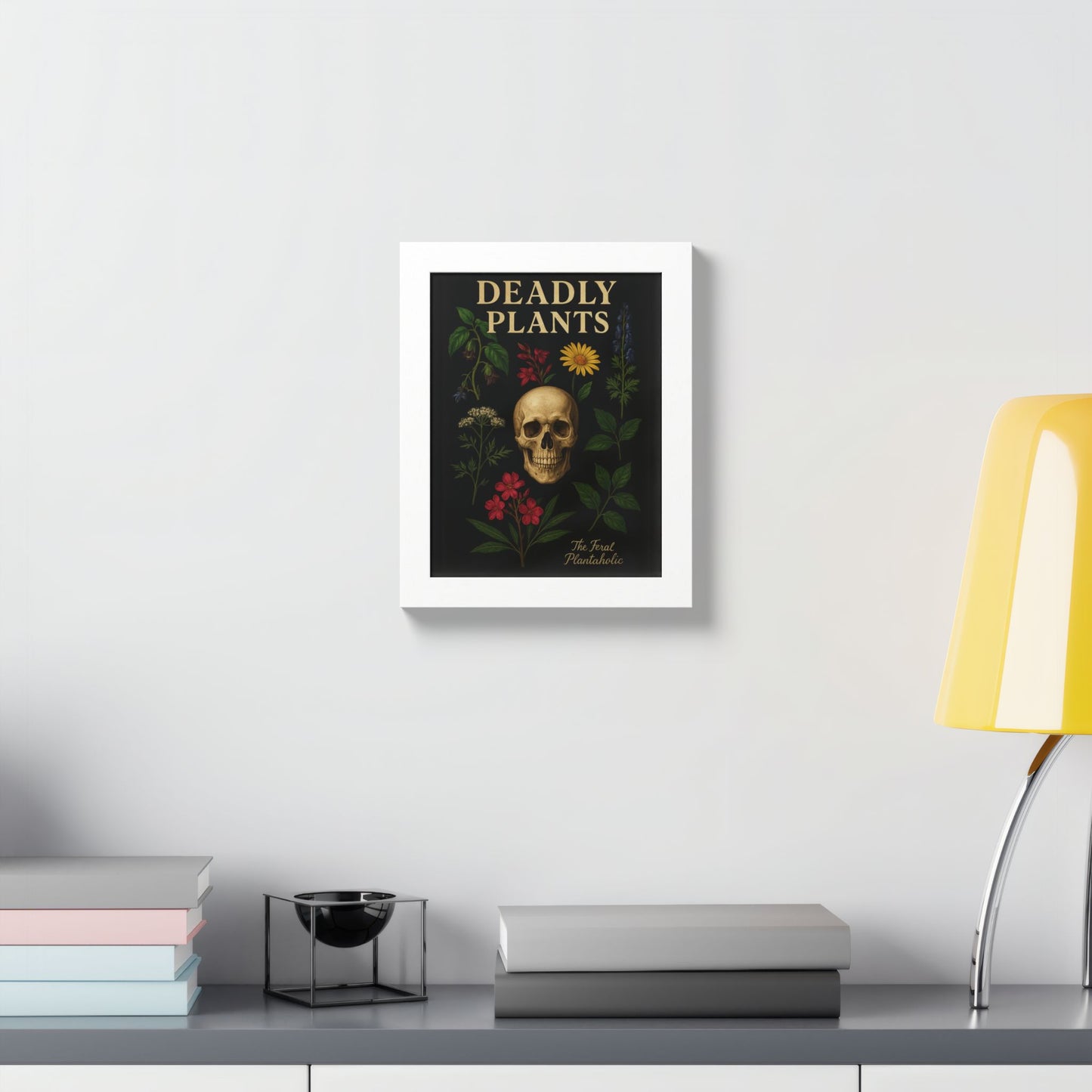 Deadly Plants Botanical Skull Framed Poster — Vintage Poisonous Plant Art