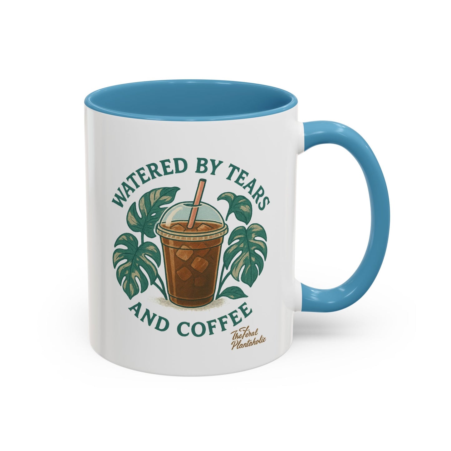 Watered by Tears and Coffee Mug, Funny Coffee Cup, Gift for Coffee Lovers, Inspirational Beverage Mug, Unique Kitchen Decor