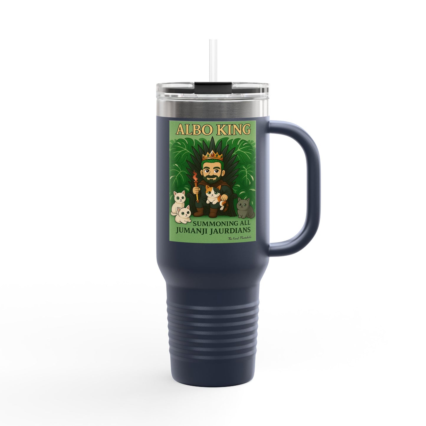 40oz Insulated Travel Mug — 'Albo King' Jungle Adventure Design