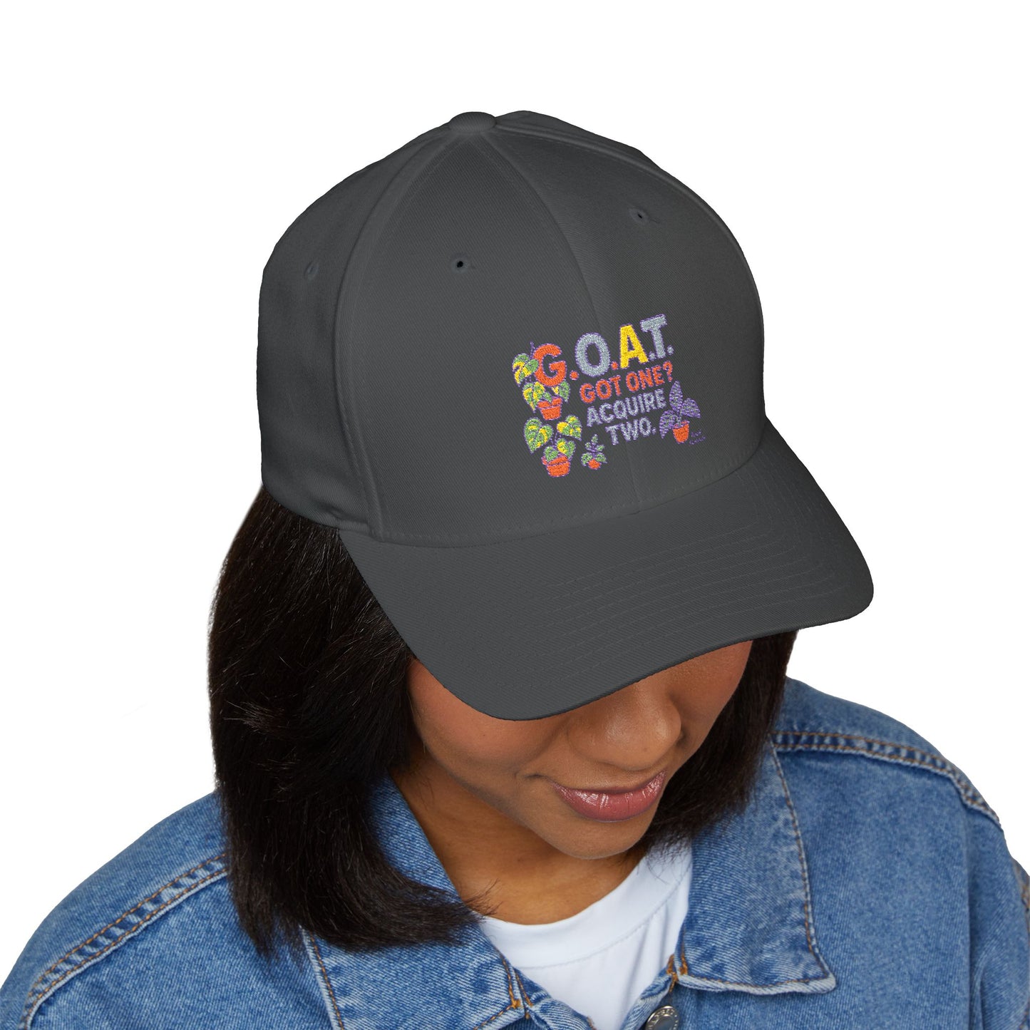 Embroidered Cap with Fun Design, Baseball Hat, G.O.A.T. Hat, Outdoor Gear, Gift for Sports Lovers, Adjustable Hat