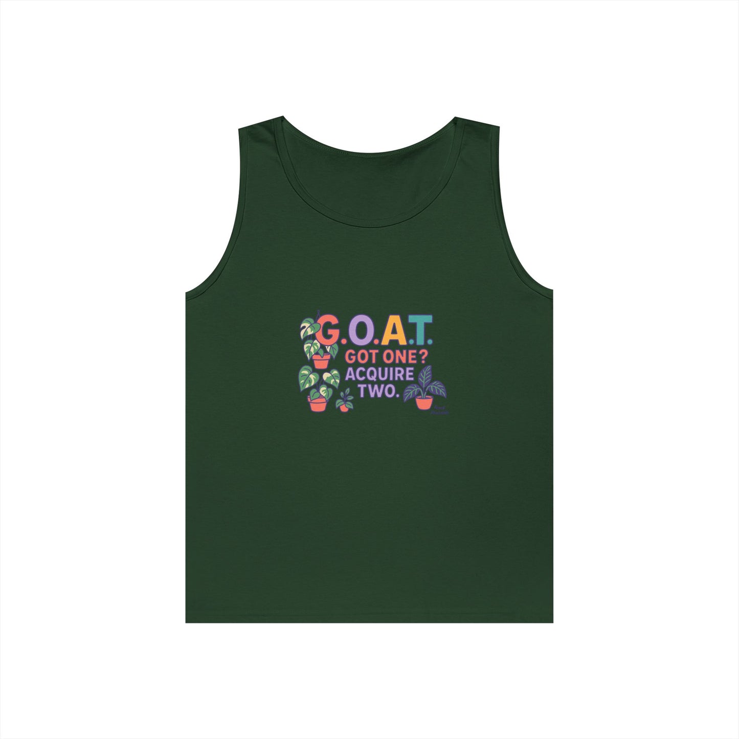 GOAT Tank Top - Unisex Heavy Cotton, Fun Graphic, Perfect for Summer, Casual Wear, Gift for Plant Lovers, St. Patrick's Day, Housewarming