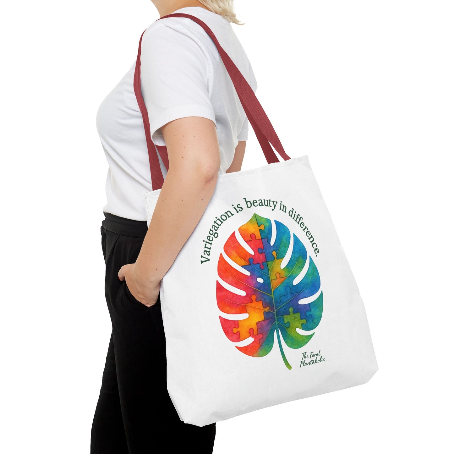 Colorful Monstera Leaf Tote Bag, Eco-Friendly Shopping Bag, Puzzle Aesthetic Purse, Nature Lover Gift, Art Tote for Every Occasion