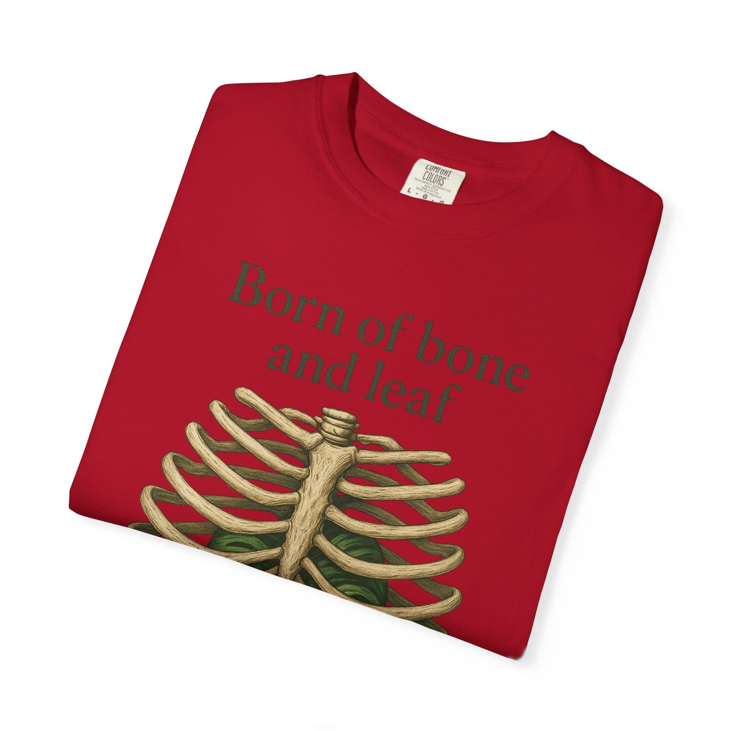 Born of Bone and Leaf T-Shirt — Botanical Ribcage Graphic Tee
