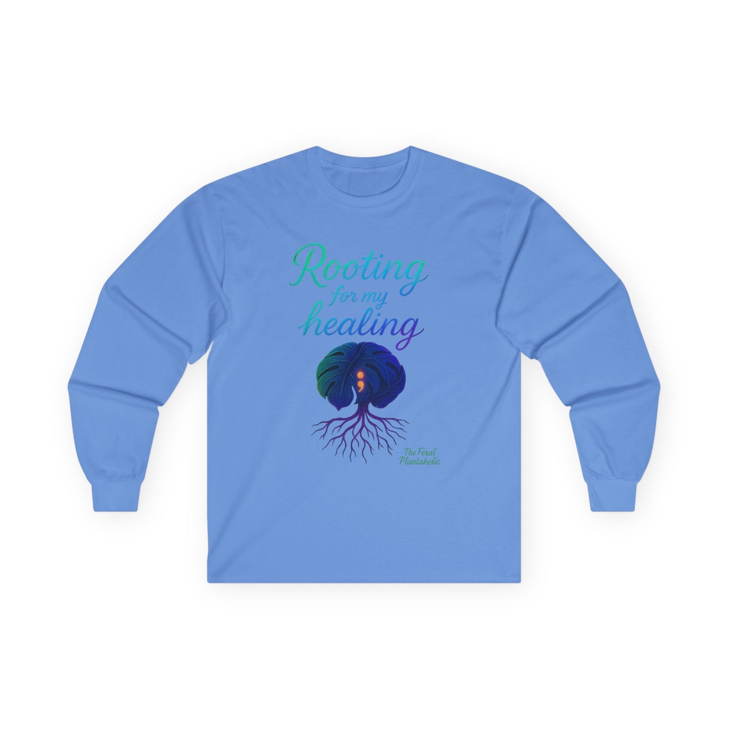 Healing In Spirit Long Sleeve Tee, Unisex Cotton Tee, Rooting for My Healing Shirt, Wellness Gift, Mindfulness Apparel, Self-Care Clothing