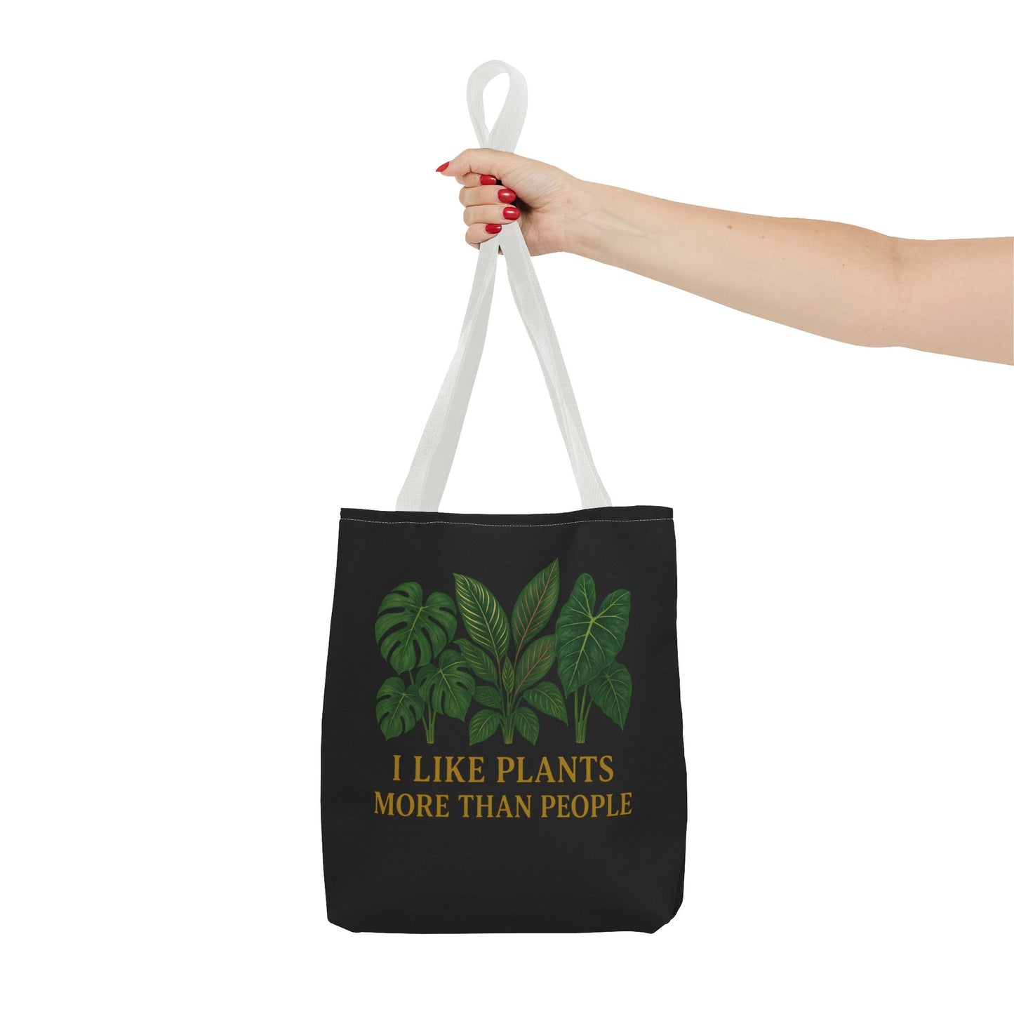 Plant Lover Tote Bag — “I Like Plants More Than People” Botanical Canvas Tote