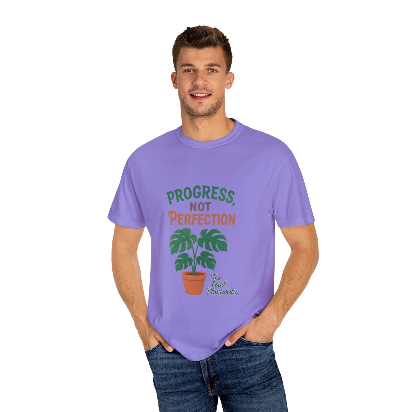 Progress Not Perfection Plant T-Shirt, Casual Unisex Tee, Gift for Plant Lovers, Eco-Friendly Fashion, Gardening Apparel, Relaxed Fit
