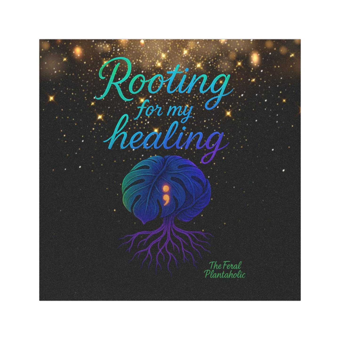 Healing Car Magnet - Rooting for My Healing, Plant Lover Gift, Home Decor, Eco-Friendly Magnet, Inspirational Wall Art