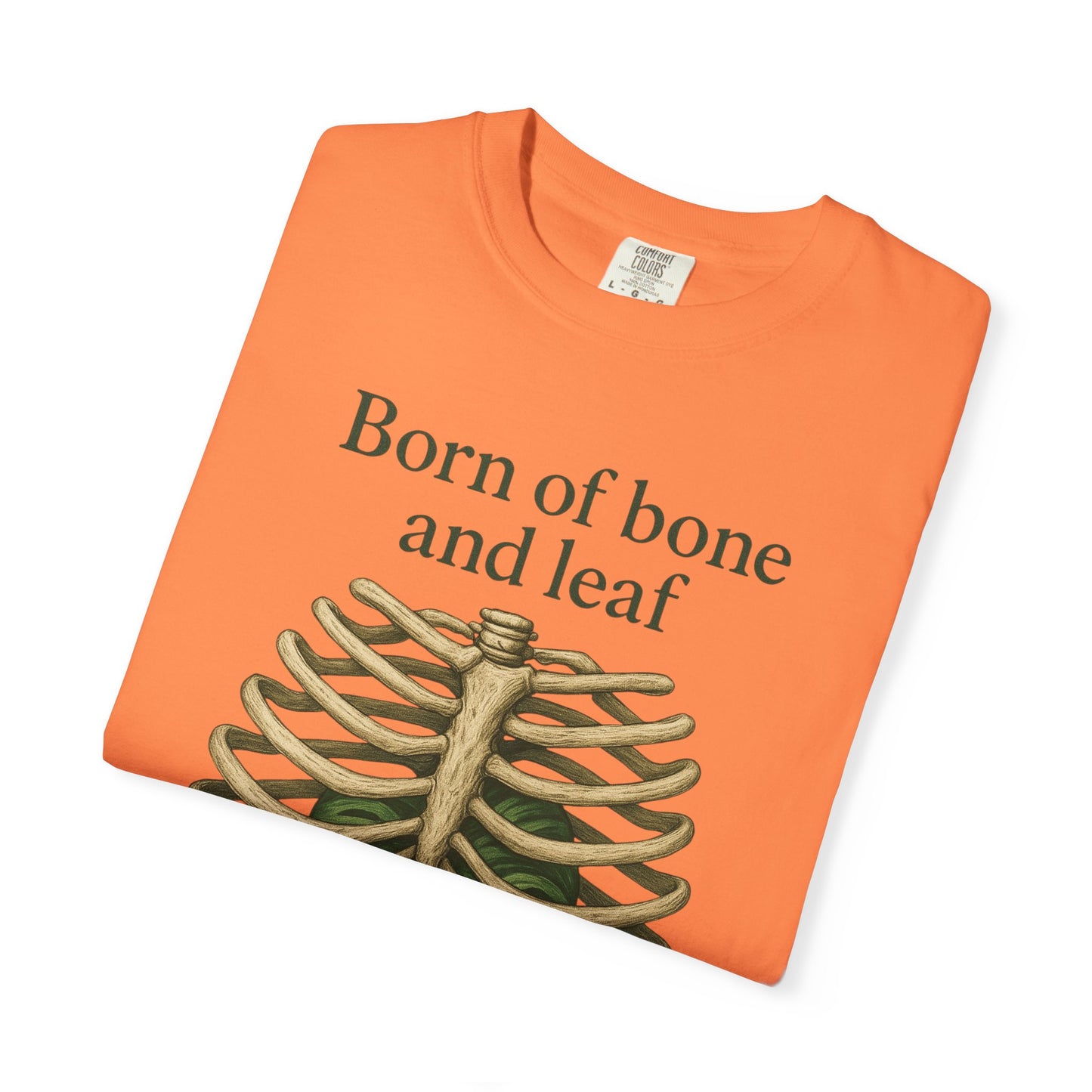 Born of Bone and Leaf T-Shirt — Botanical Ribcage Graphic Tee