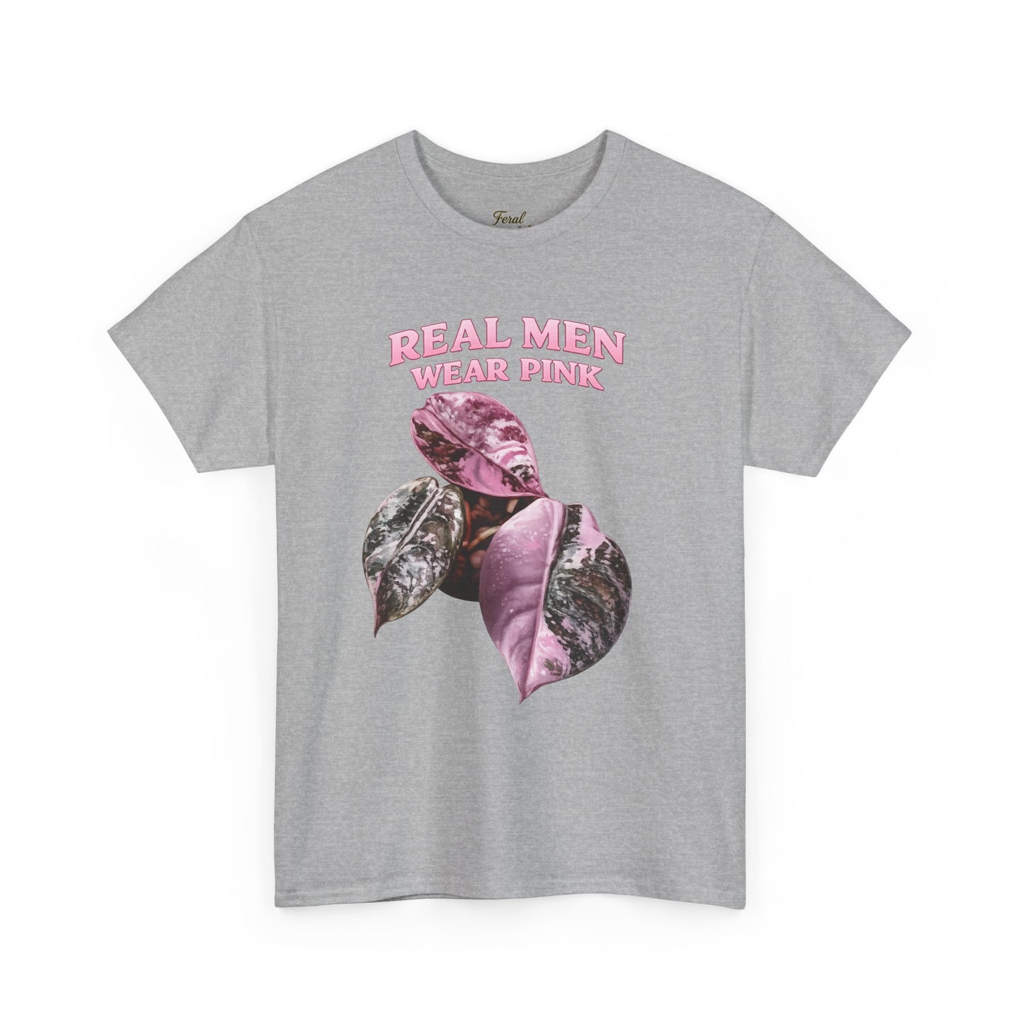 Real Men Wear Pink T-Shirt – Vintage Pink Leaf Graphic Tee