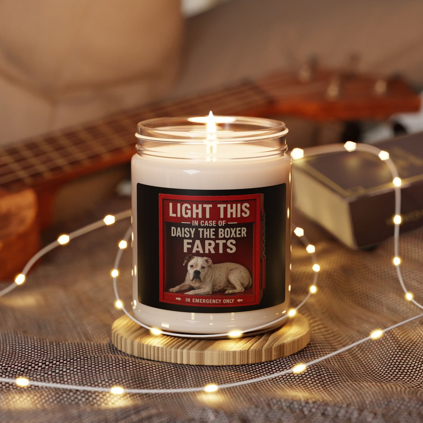 Soy Candle — "Light This In Case of Daisy the Boxer Farts" (9oz)