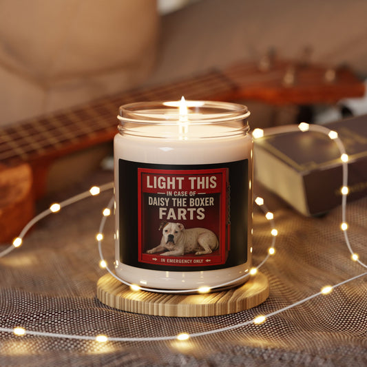 Soy Candle — "Light This In Case of Daisy the Boxer Farts" (9oz)