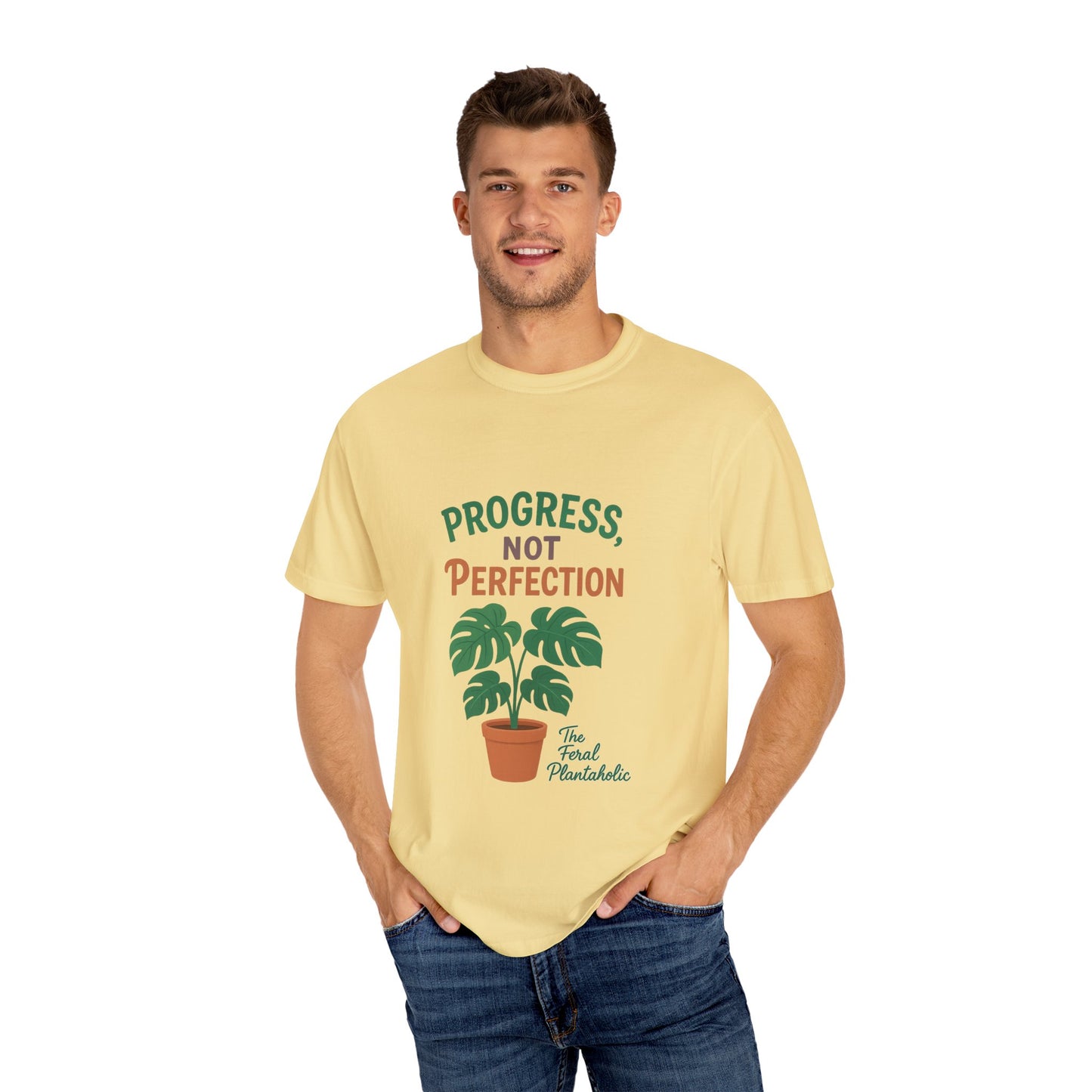 Progress Not Perfection Plant T-Shirt, Casual Unisex Tee, Gift for Plant Lovers, Eco-Friendly Fashion, Gardening Apparel, Relaxed Fit