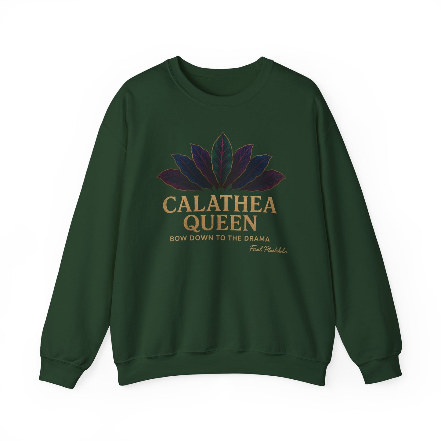 Calathea Queen Sweatshirt - Cozy Crewneck for Plant Lovers, Gift for Gardeners, Lounge Wear, Botanical Fashion, Nature Inspired Apparel