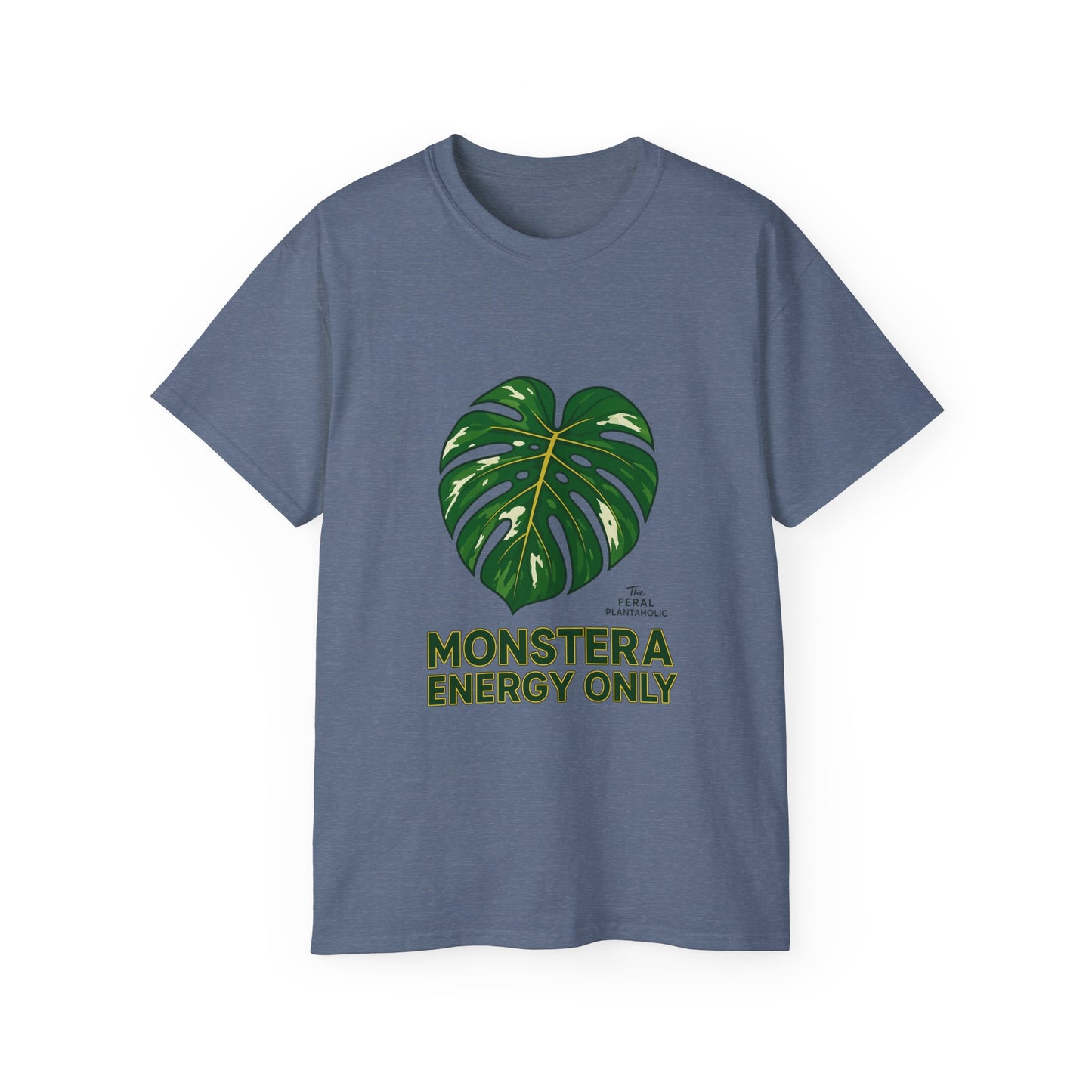 Monstera Energy Only Unisex Cotton Tee, Tropical Plant Tee, Nature Lover Shirt, Casual Summer Top, Eco-Friendly Gift, Botanical Graphic Tee