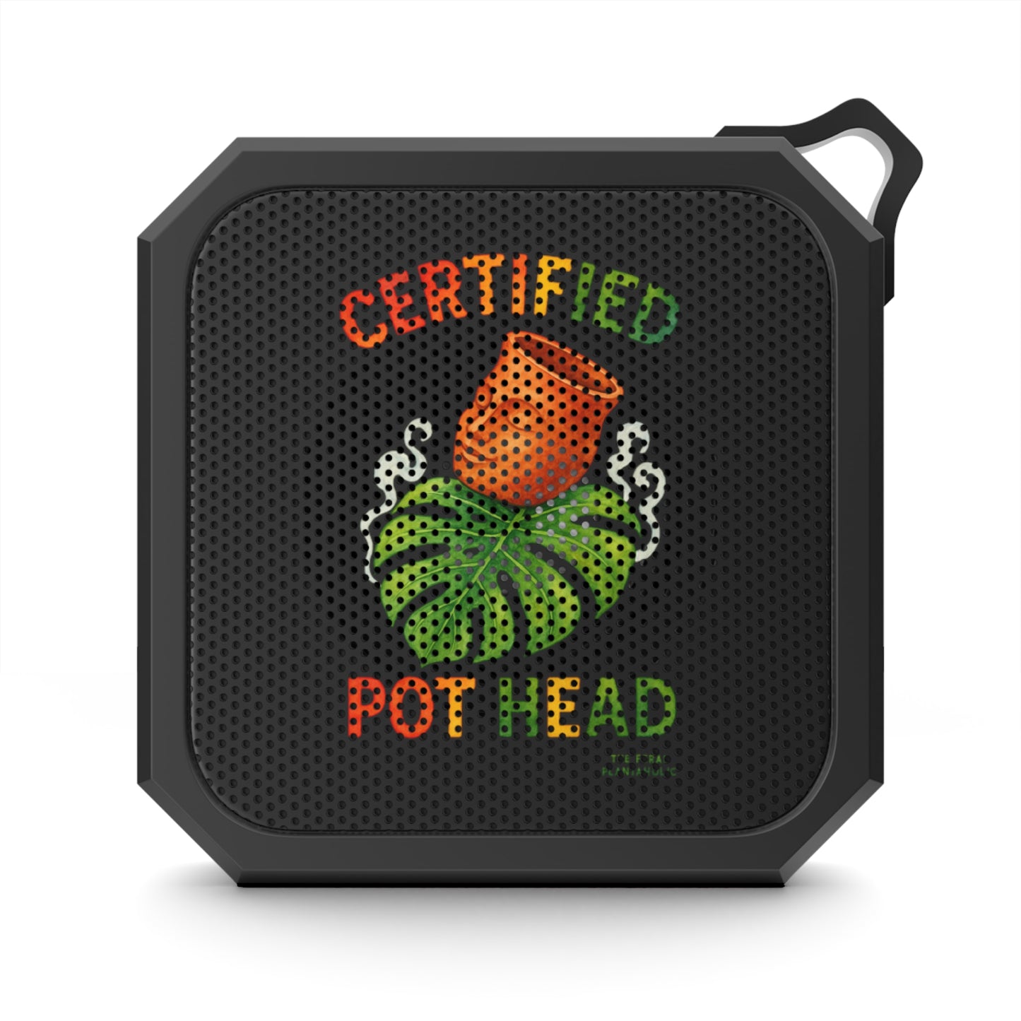 Bluetooth Speaker — "Certified Pot Head" Portable Outdoor Speaker (Water-Resistant, Carabiner Clip)
