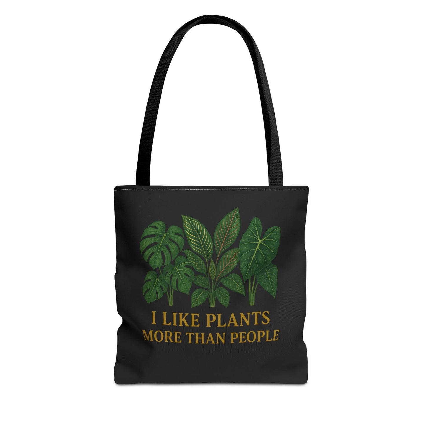 Plant Lover Tote Bag — “I Like Plants More Than People” Botanical Canvas Tote