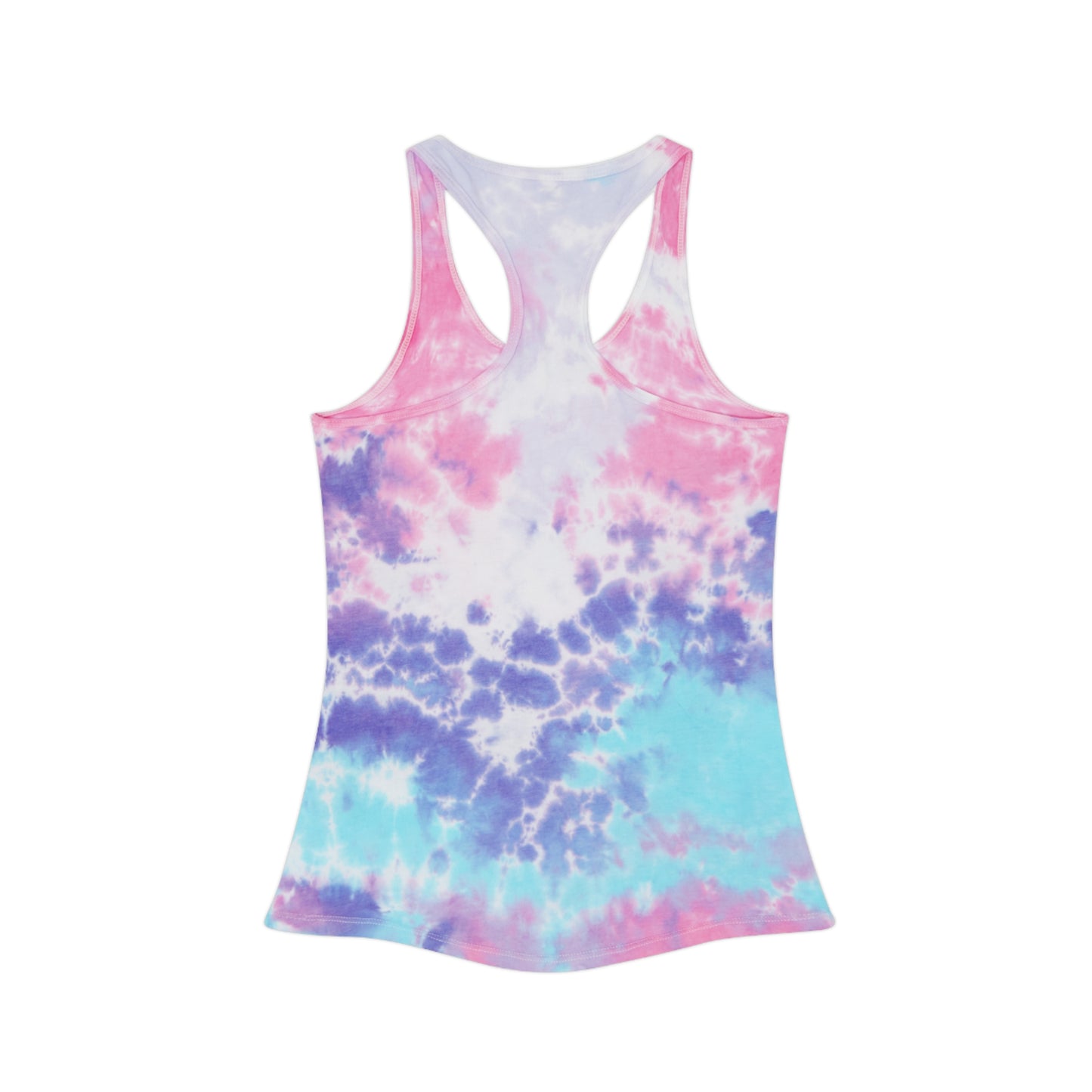 Copy of Tie Dye Racerback Tank Top with Monstera Design, Summer Apparel, Beachwear, Eco-Friendly Fitness Top, Casual Women's Wear