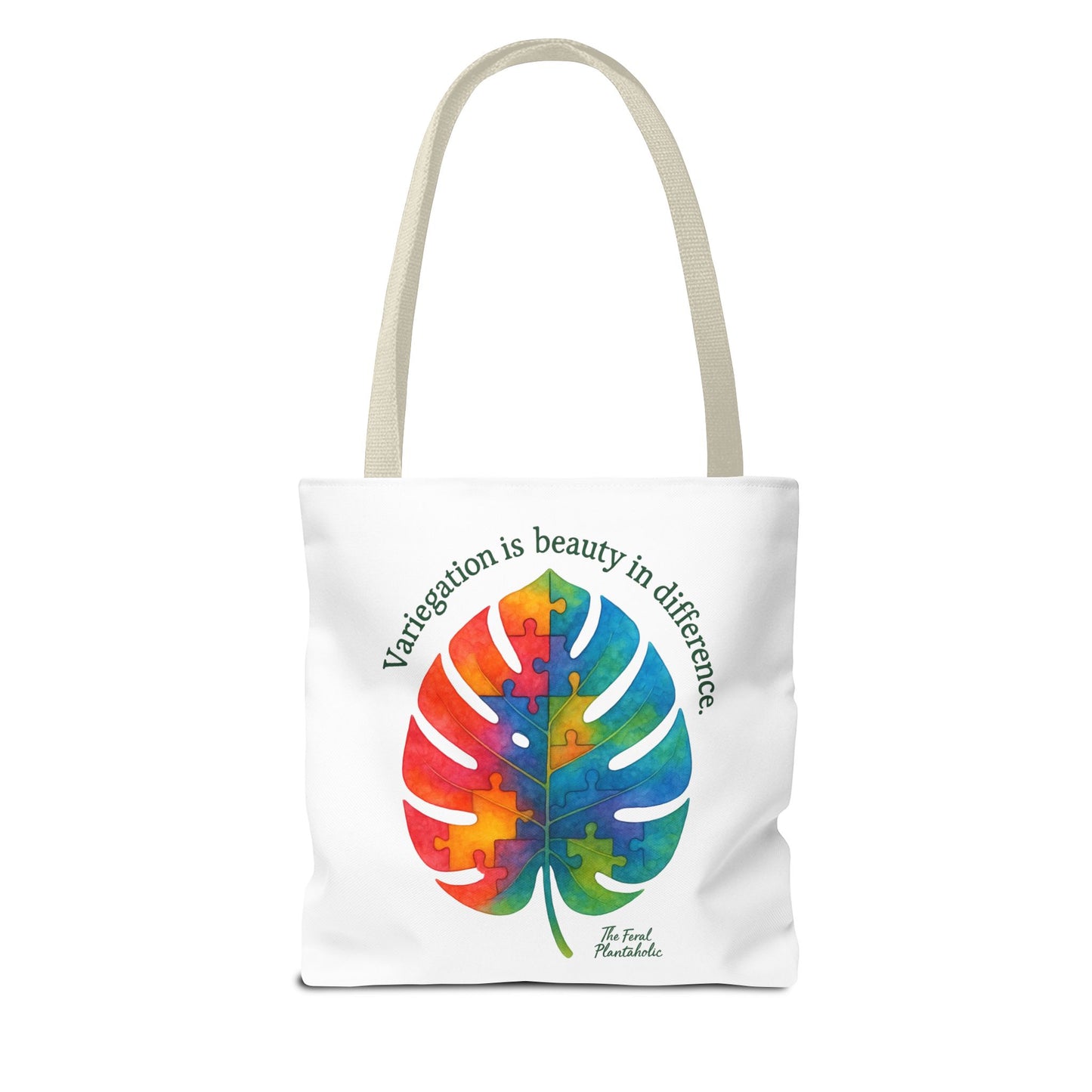 Colorful Monstera Leaf Tote Bag, Eco-Friendly Shopping Bag, Puzzle Aesthetic Purse, Nature Lover Gift, Art Tote for Every Occasion