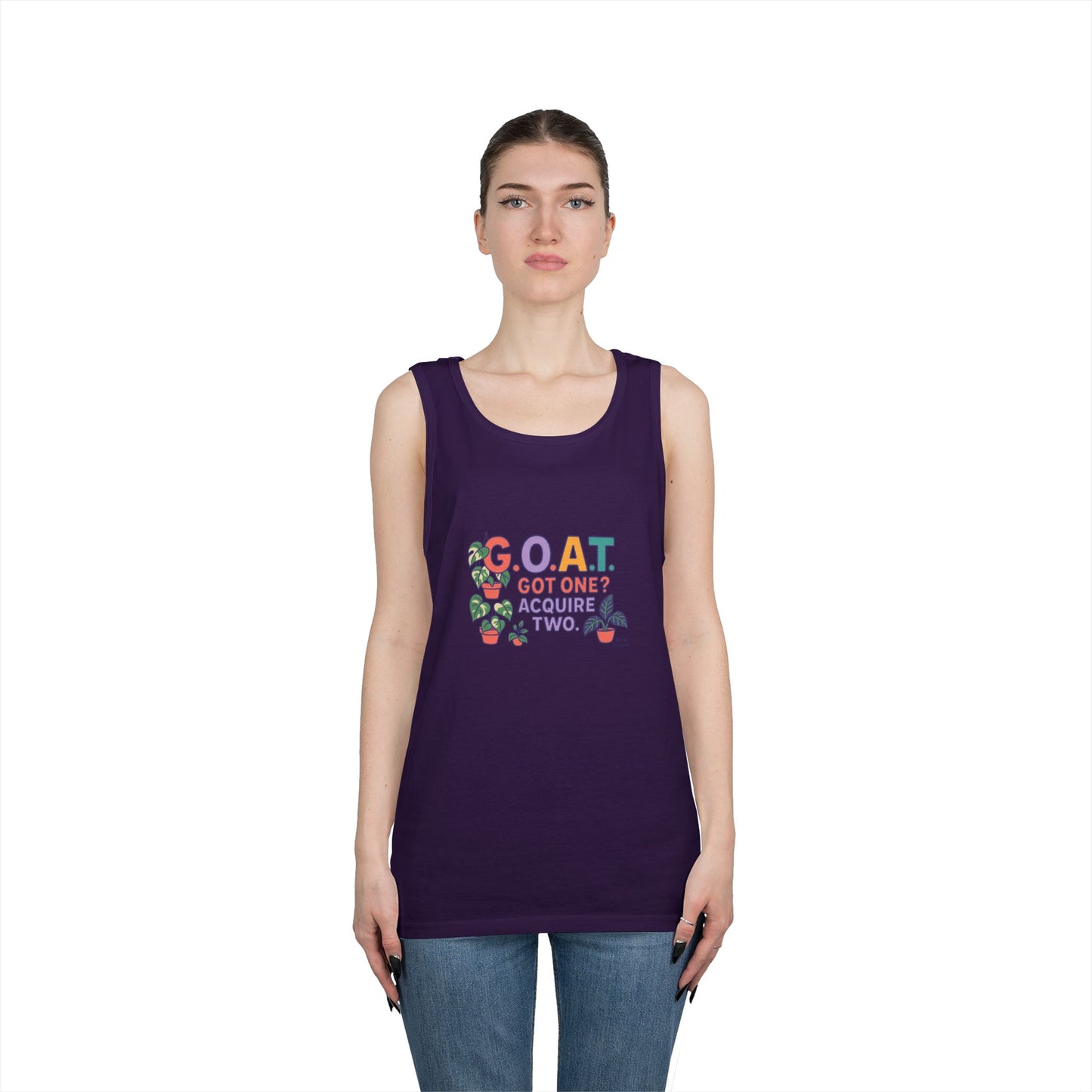 GOAT Tank Top - Unisex Heavy Cotton, Fun Graphic, Perfect for Summer, Casual Wear, Gift for Plant Lovers, St. Patrick's Day, Housewarming
