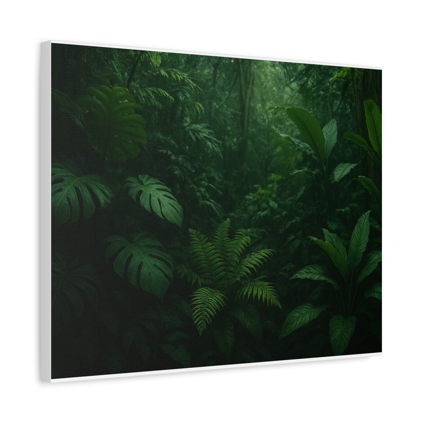 Jungle Matte Canvas Wall Art — Lush Green Tropical Forest Print (Stretched 1.25")
