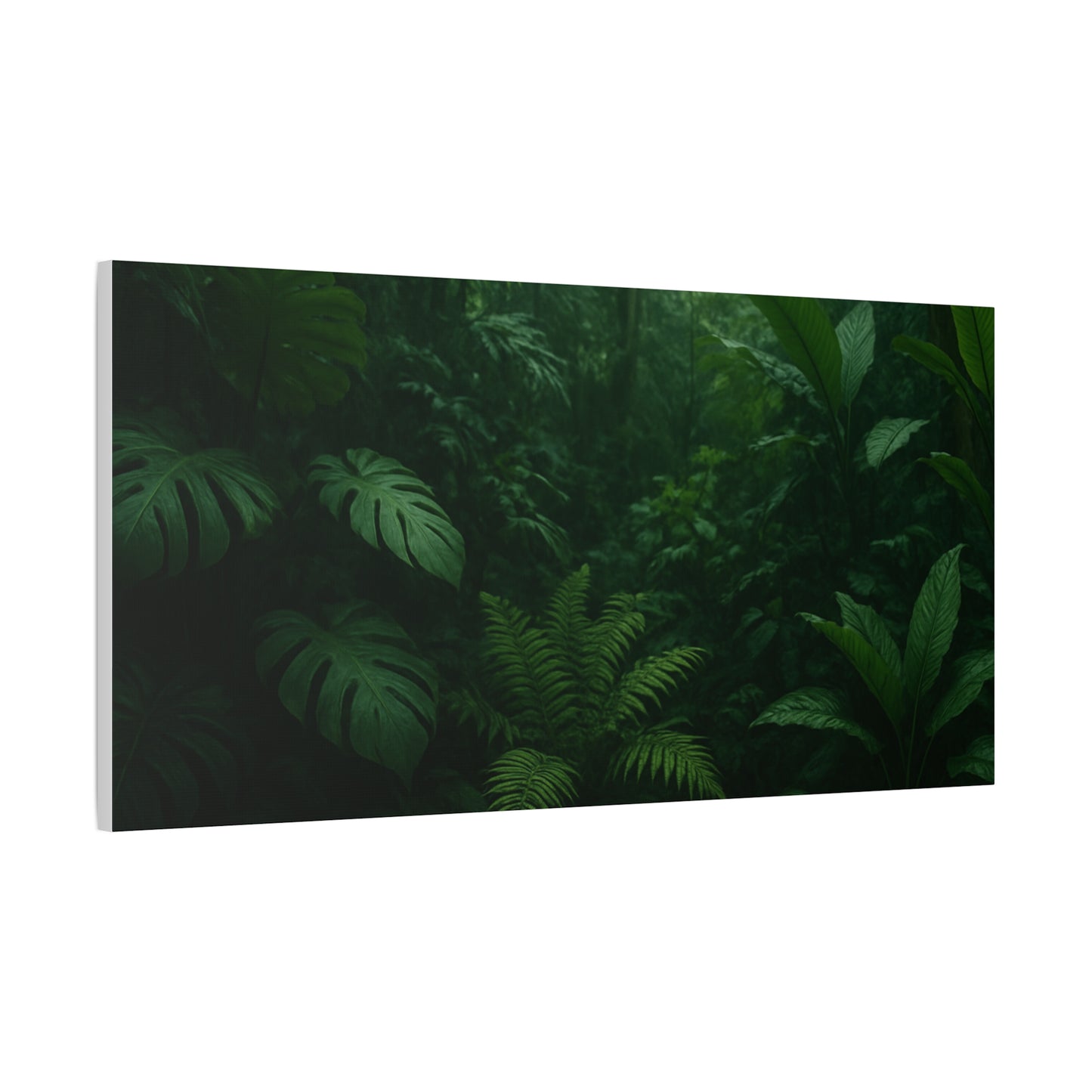 Jungle Matte Canvas Wall Art — Lush Green Tropical Forest Print (Stretched 1.25")
