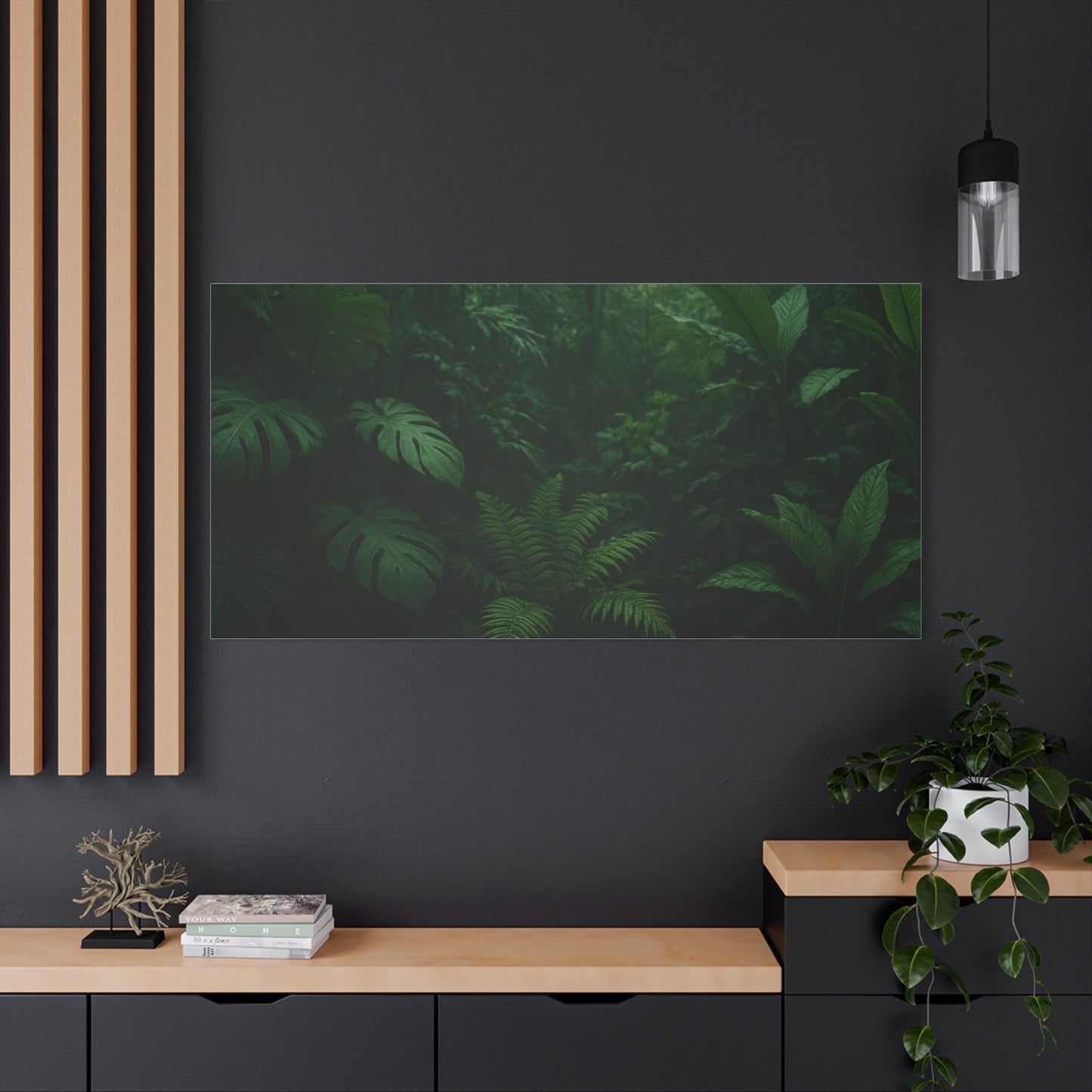 Jungle Matte Canvas Wall Art — Lush Green Tropical Forest Print (Stretched 1.25")