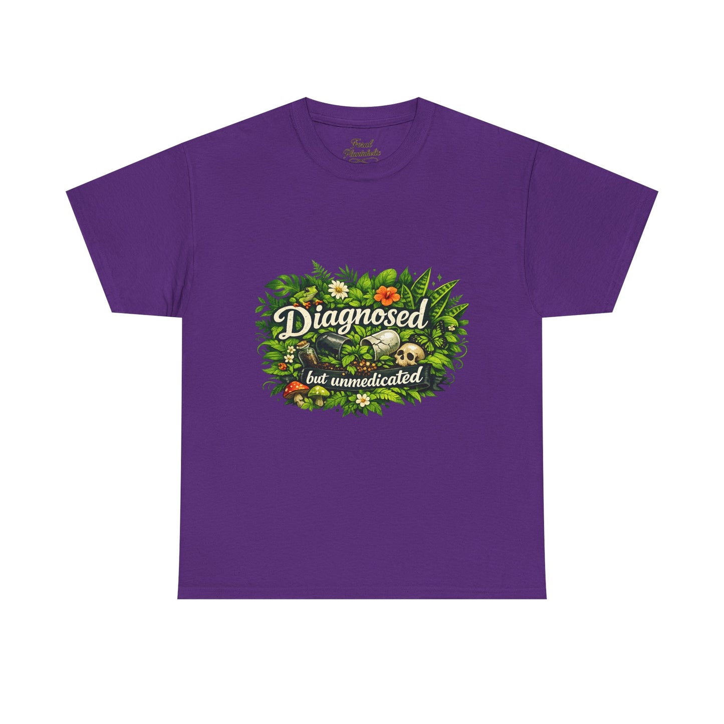 T-Shirt — "Diagnosed but Unmedicated" Floral Mental Health Awareness Tee