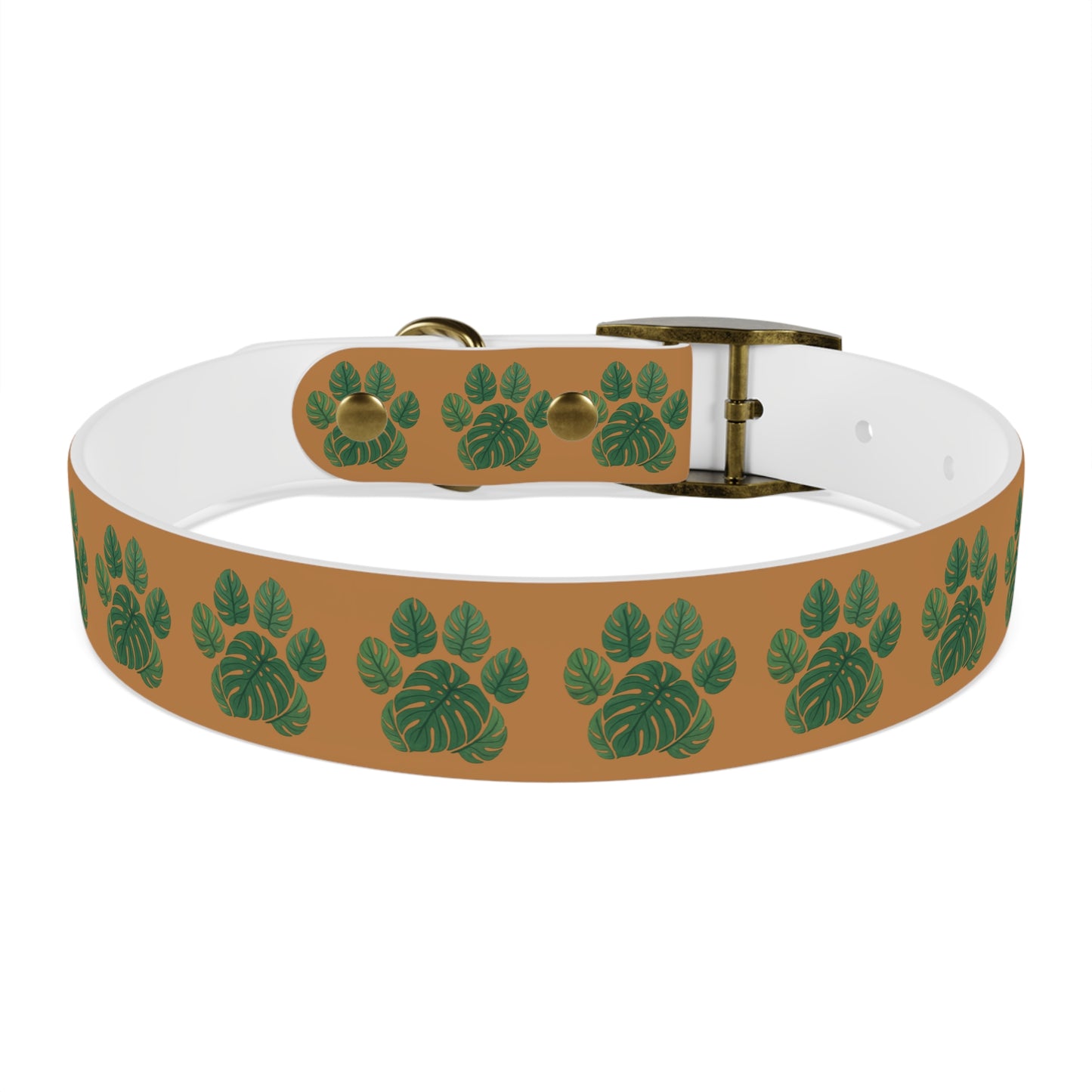 Monstera Leaf Dog Collar — Tropical Green Plant Pattern Pet Collar
