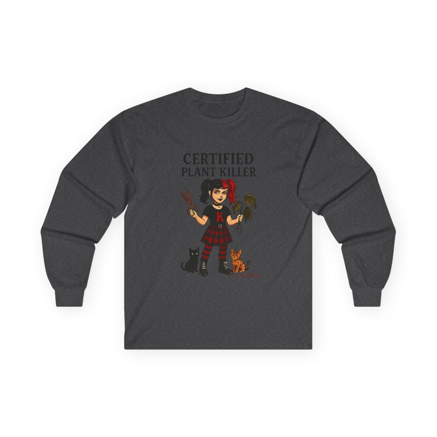 Unisex Long Sleeve Tee - Certified Plant Killer Shirt, Gift for Gardeners, Plant Lovers, Funny Gift, Home Decor