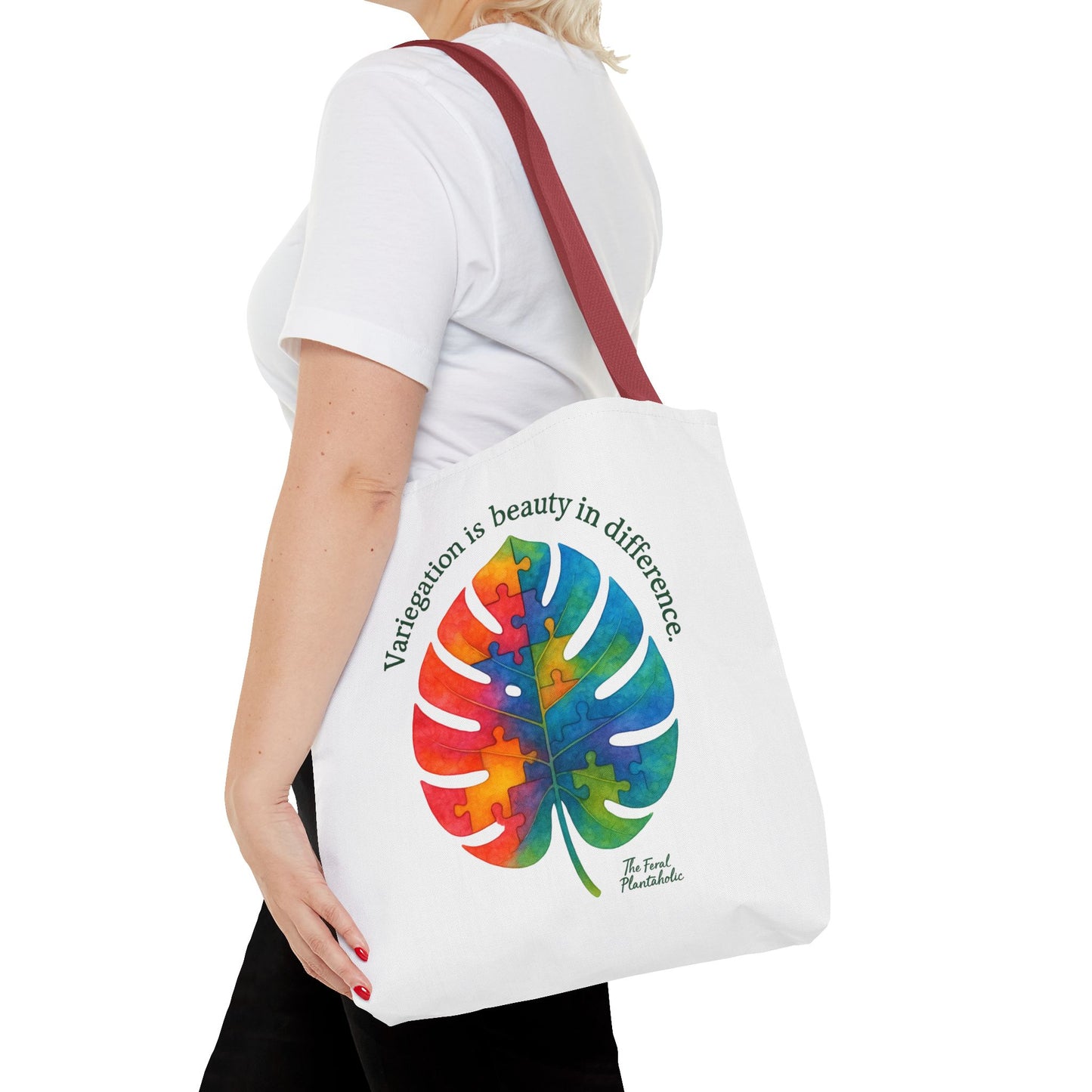 Colorful Monstera Leaf Tote Bag, Eco-Friendly Shopping Bag, Puzzle Aesthetic Purse, Nature Lover Gift, Art Tote for Every Occasion