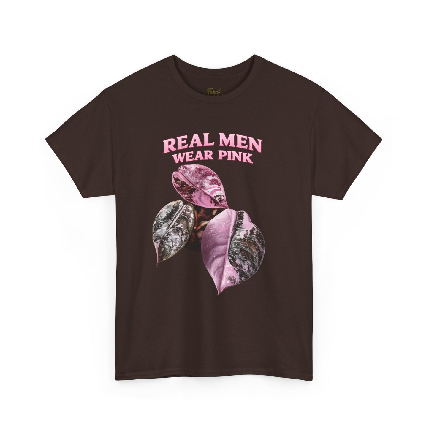 Real Men Wear Pink T-Shirt – Vintage Pink Leaf Graphic Tee