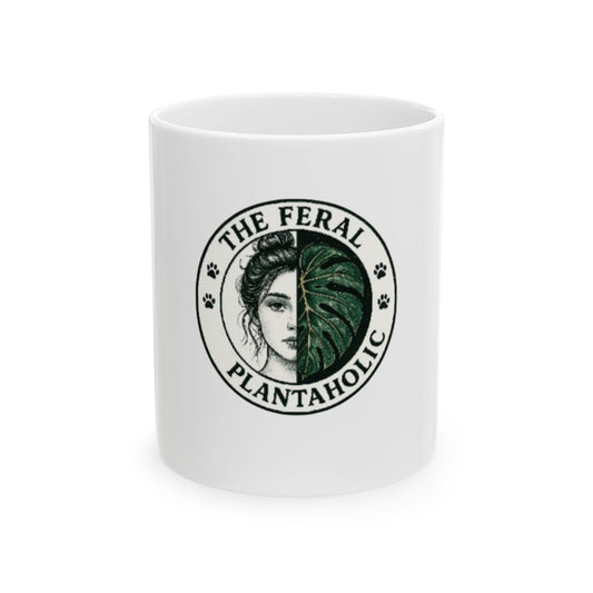 Feral Plantaholic Ceramic Mug - Perfect Gift for Plant Lovers, Eco-Friendly Coffee Cup, Home and Office Decor, Greenery Enthusiasts