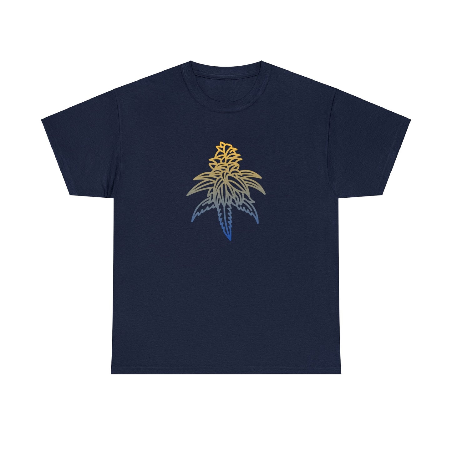 Golden Goat Cannabis Leaf Unisex Heavy Cotton Tee