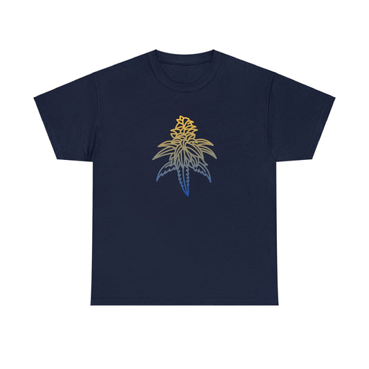 Golden Goat Cannabis Leaf Unisex Heavy Cotton Tee