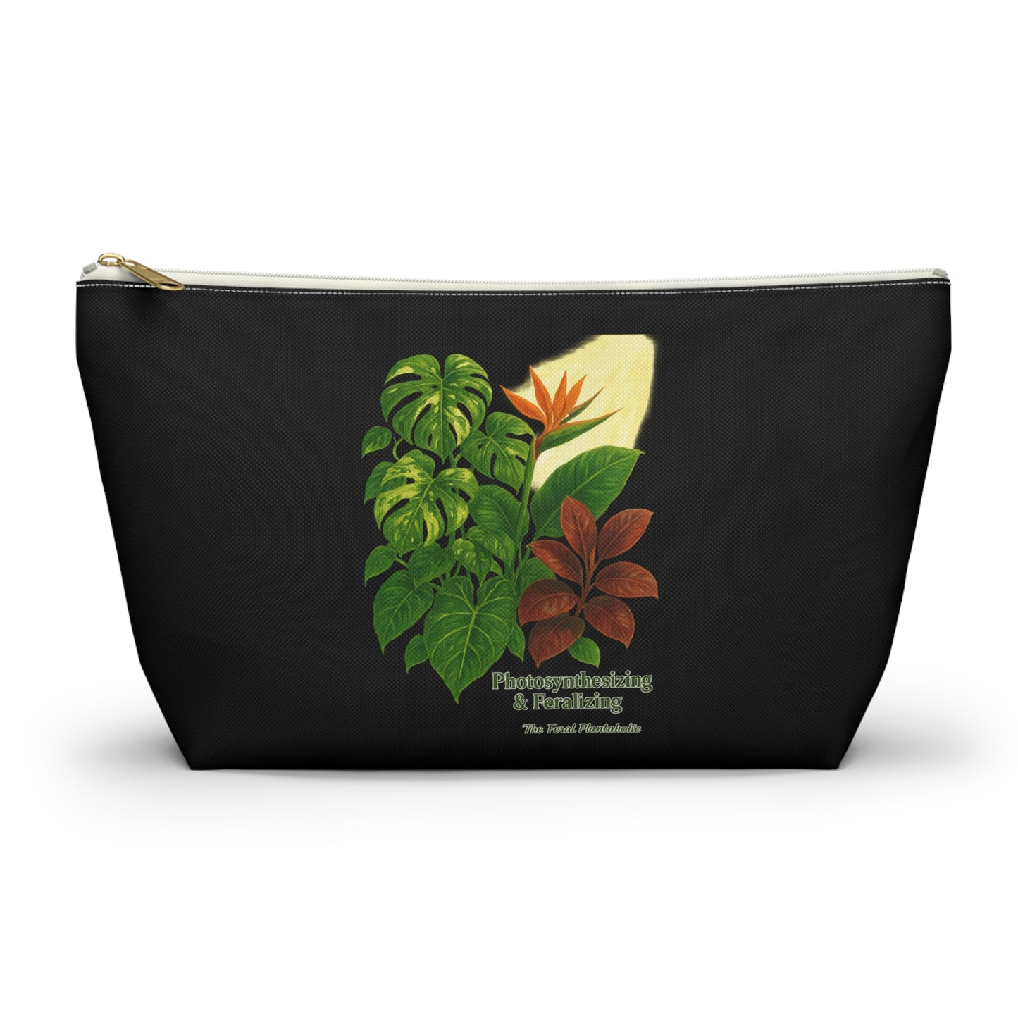Eco-Friendly Botanical Accessory Pouch, Plant Lover Gift, Makeup Bag, Travel Organizer, Greenery Design