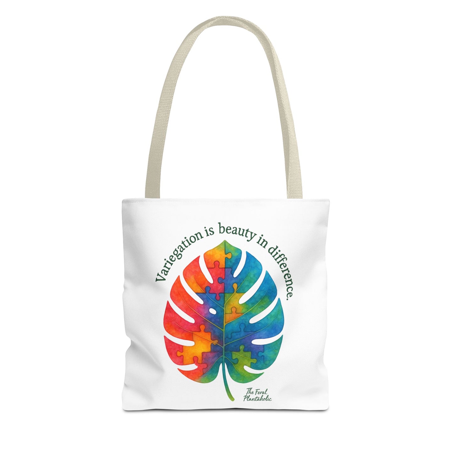 Colorful Monstera Leaf Tote Bag, Eco-Friendly Shopping Bag, Puzzle Aesthetic Purse, Nature Lover Gift, Art Tote for Every Occasion