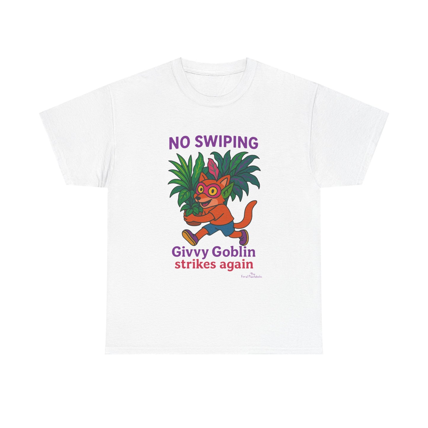 Givvy Goblin Unisex Heavy Cotton Tee - Fun Cartoon Shirt for Casual Wear, Gifts, Parties, and Holidays