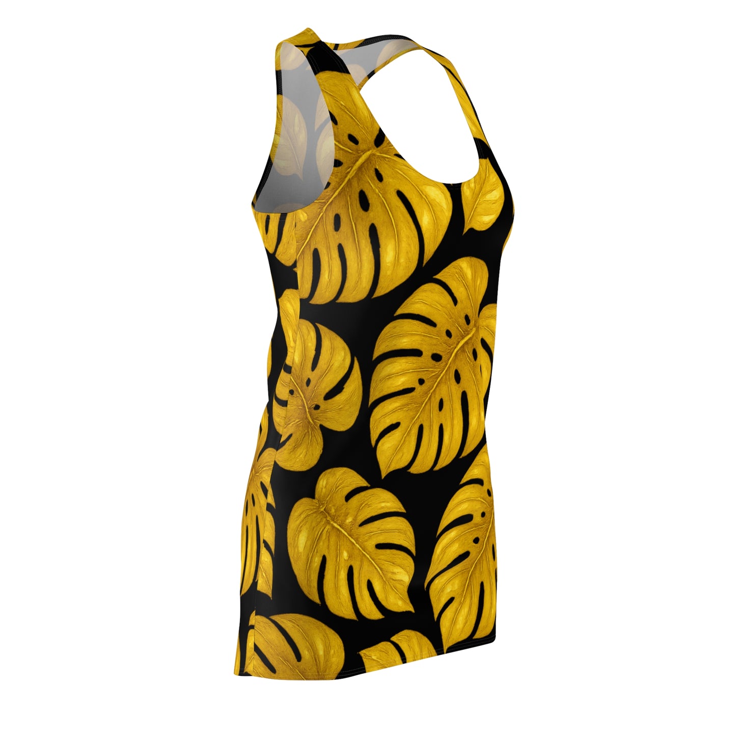 Tropical Leaf Racerback Dress - Summer Vibes, Vacation Wear, Casual Dress, Beach Party, Unique Gift