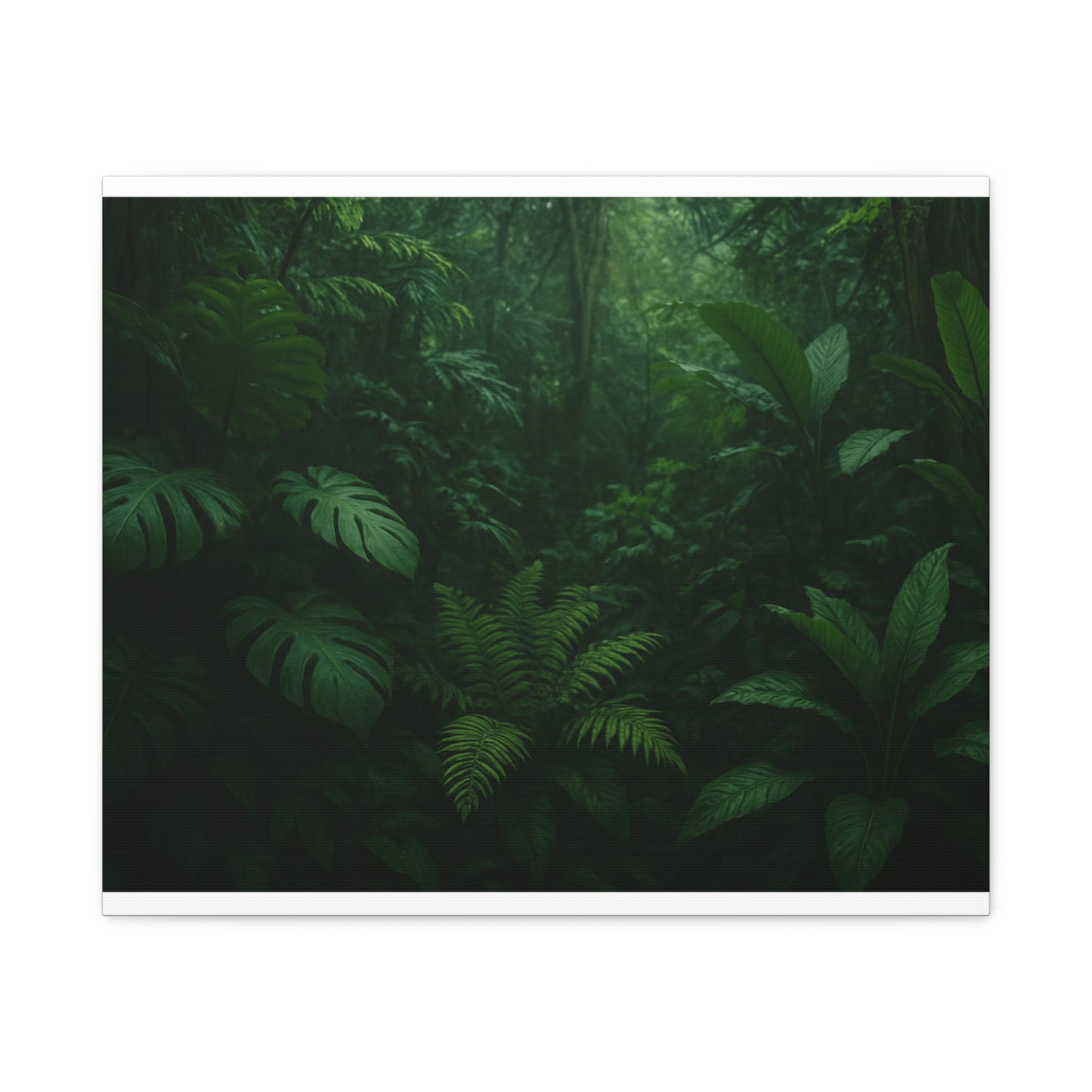 Jungle Matte Canvas Wall Art — Lush Green Tropical Forest Print (Stretched 1.25")
